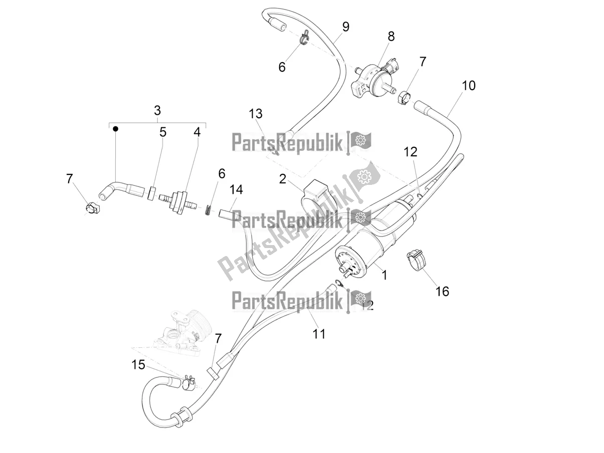 Toutes les pièces pour le Système Anti-percolation du Piaggio Liberty 125 Iget Corporate 2021