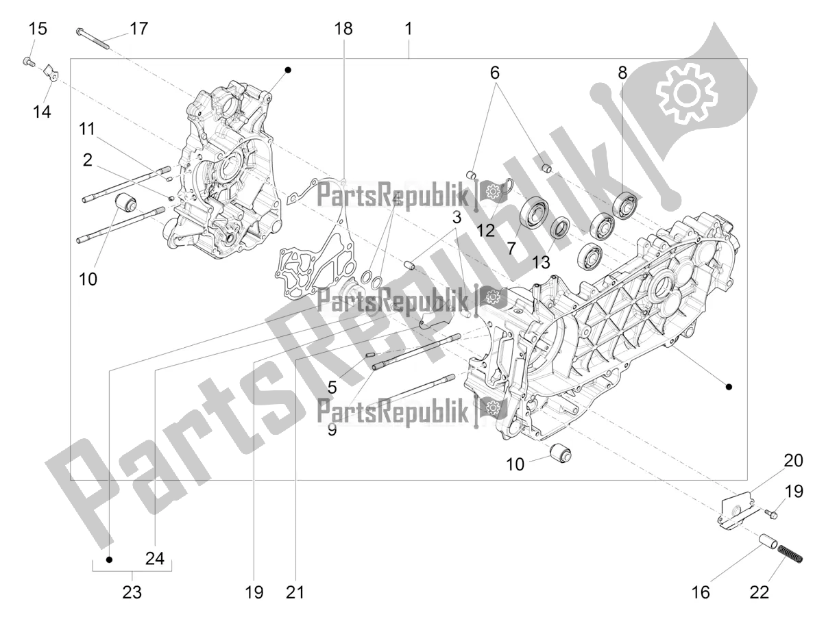 Todas las partes para Caja Del Cigüeñal de Piaggio Liberty 125 Iget Corporate 2021