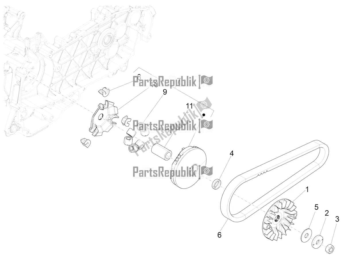 Todas las partes para Polea Motriz de Piaggio Liberty 125 Iget Corporate 2021