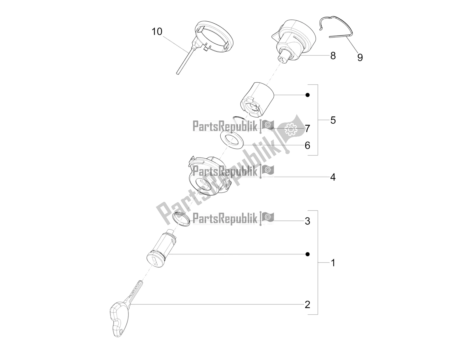 Toutes les pièces pour le Serrures du Piaggio Liberty 125 Iget Corporate 2021