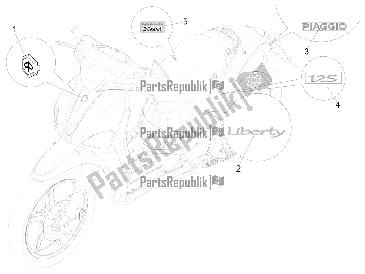 Wszystkie części do Talerze - Emblematy Piaggio Liberty 125 Iget Corporate 2021