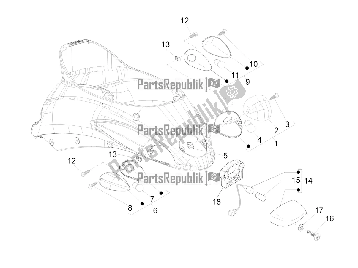 Toutes les pièces pour le Phares Arrière - Clignotants du Piaggio Liberty 125 Iget Corporate 2021