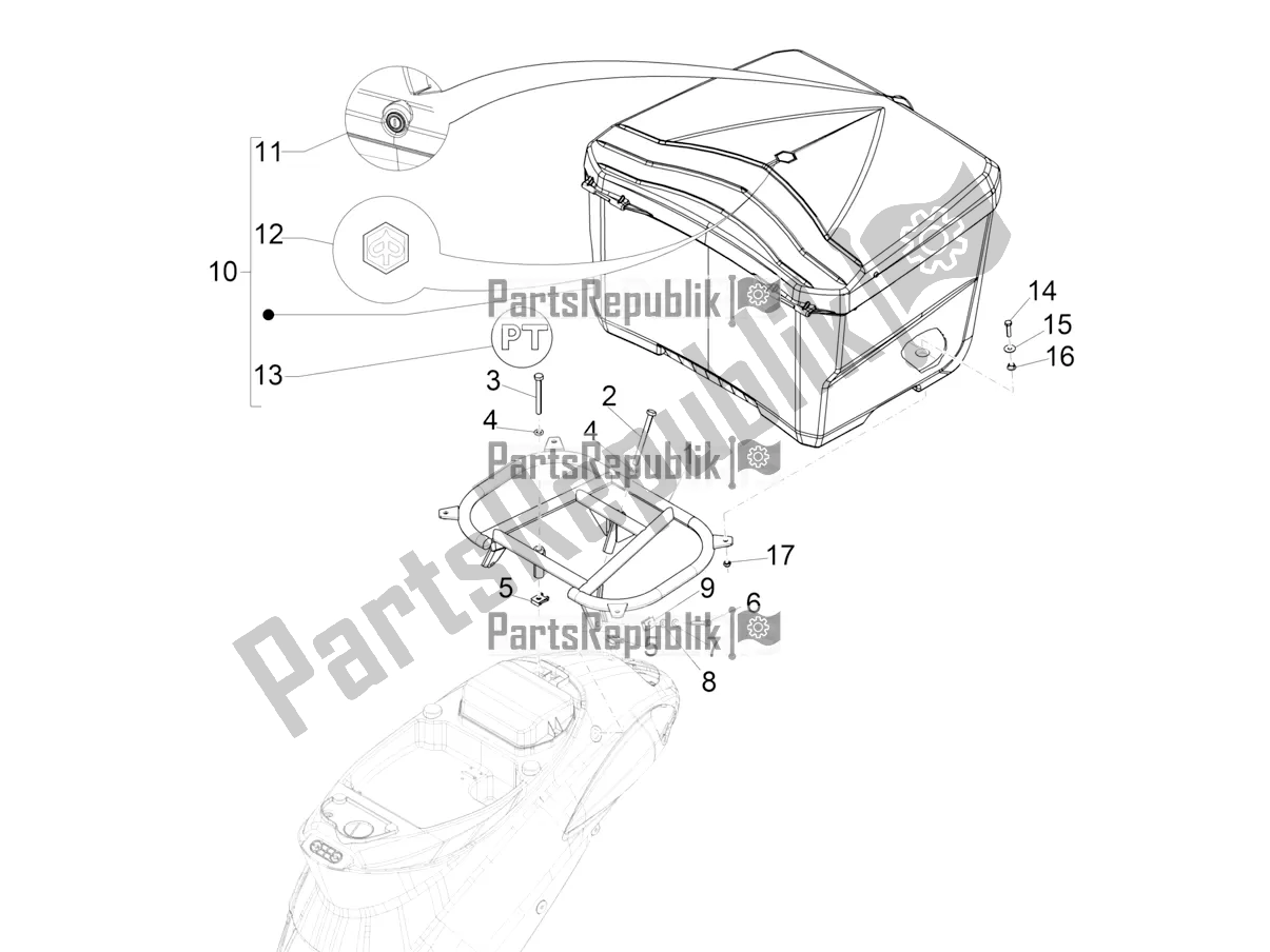 Toutes les pièces pour le Porte-bagages Arrière du Piaggio Liberty 125 Iget Corporate 2021