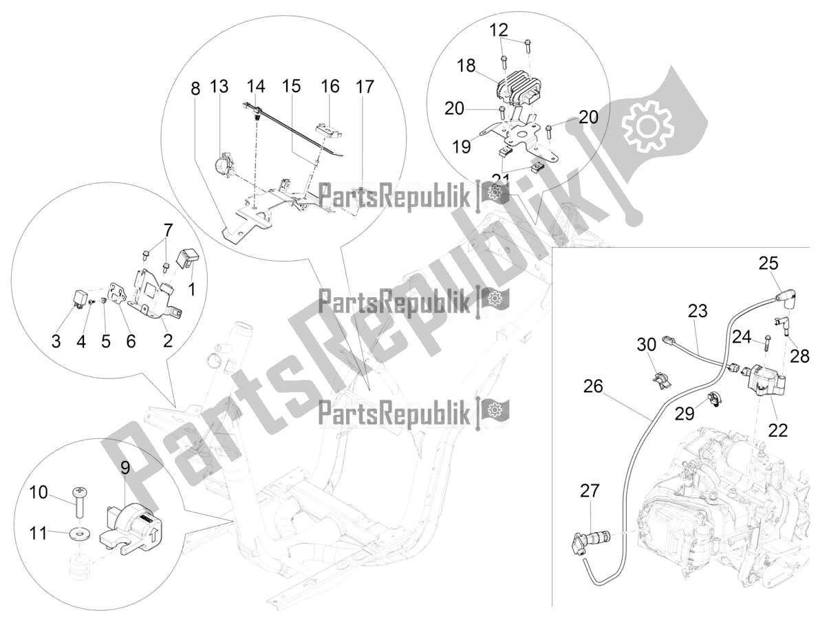 Toutes les pièces pour le Régulateurs De Tension - Unités De Commande électronique (ecu) - H. T. Bobine du Piaggio Liberty 125 Iget Corporate 2021