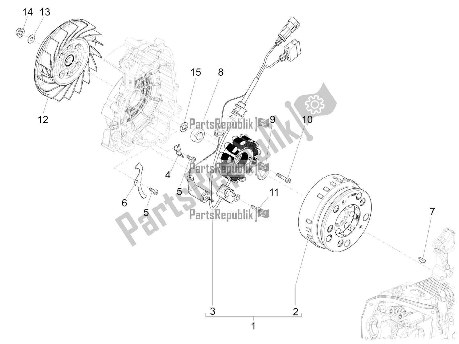 Toutes les pièces pour le Volant Magnéto du Piaggio Liberty 125 Iget Corporate 2022