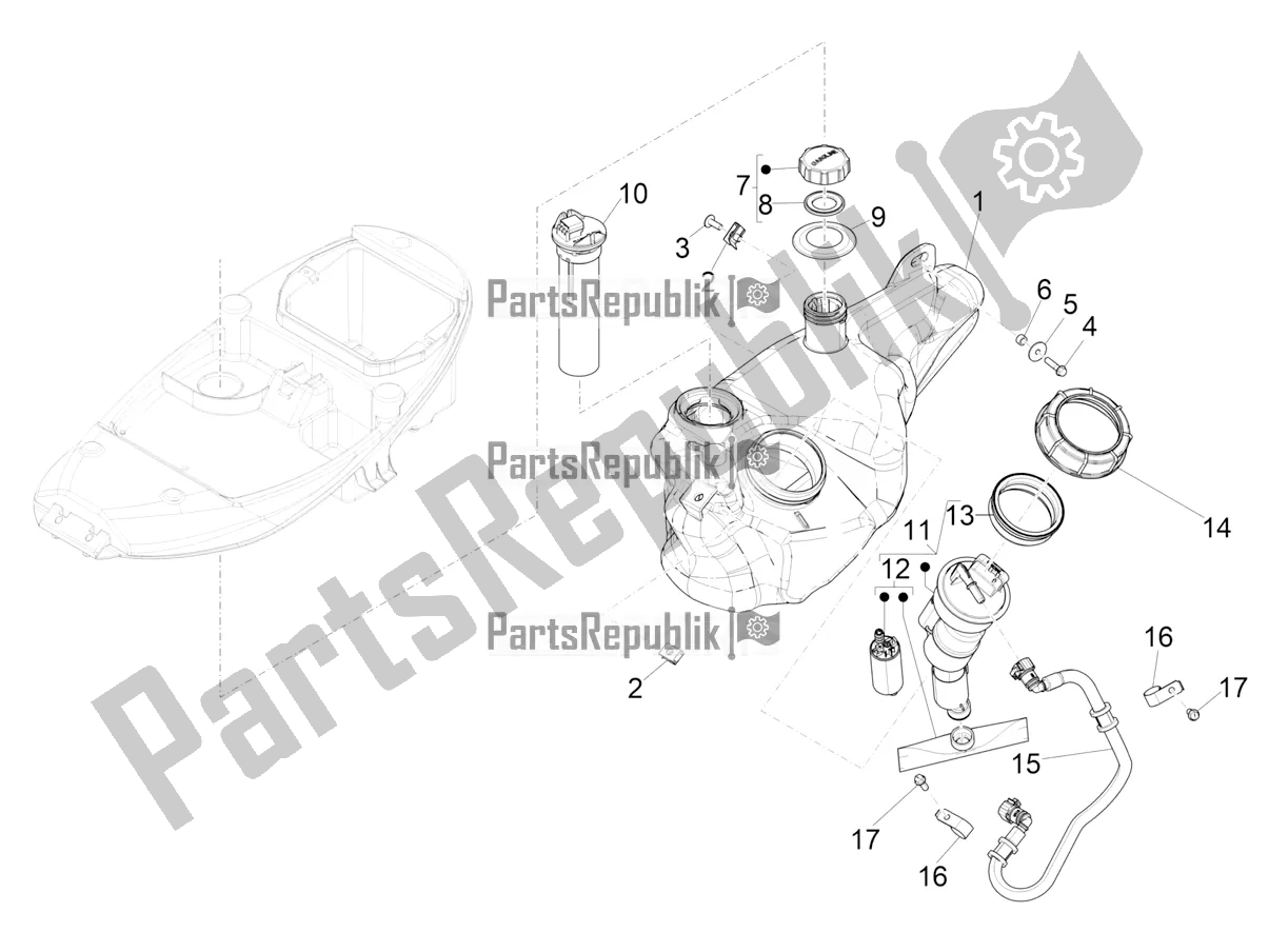 Toutes les pièces pour le Réservoir D'essence du Piaggio Liberty 125 Iget Corporate 2022