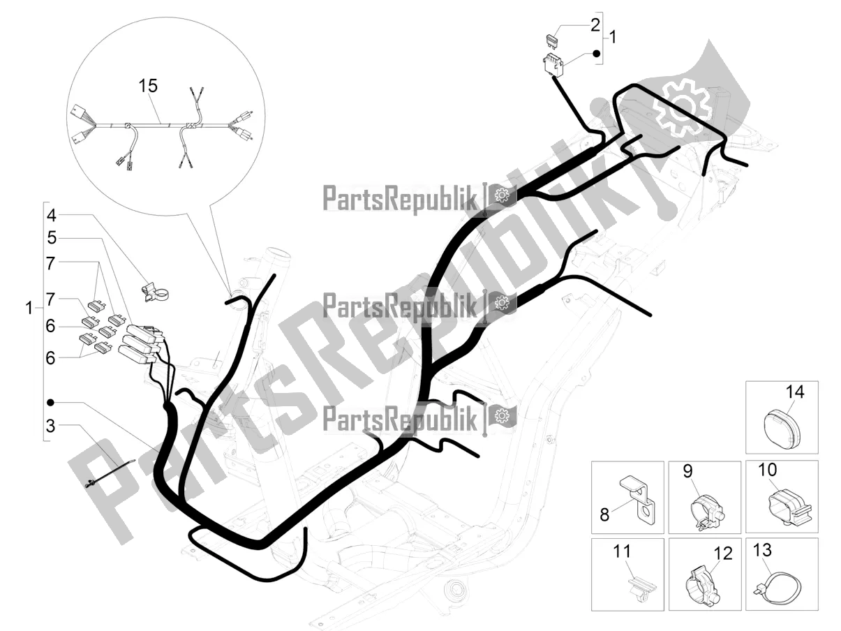 Todas as partes de Chicote De Cabos Principal do Piaggio Liberty 125 Iget Corporate 2022