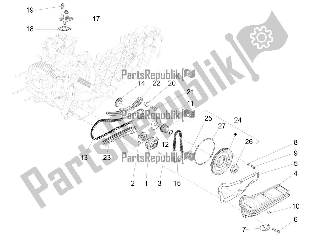 All parts for the Oil Pump of the Piaggio Liberty 125 Iget Corporate 2022