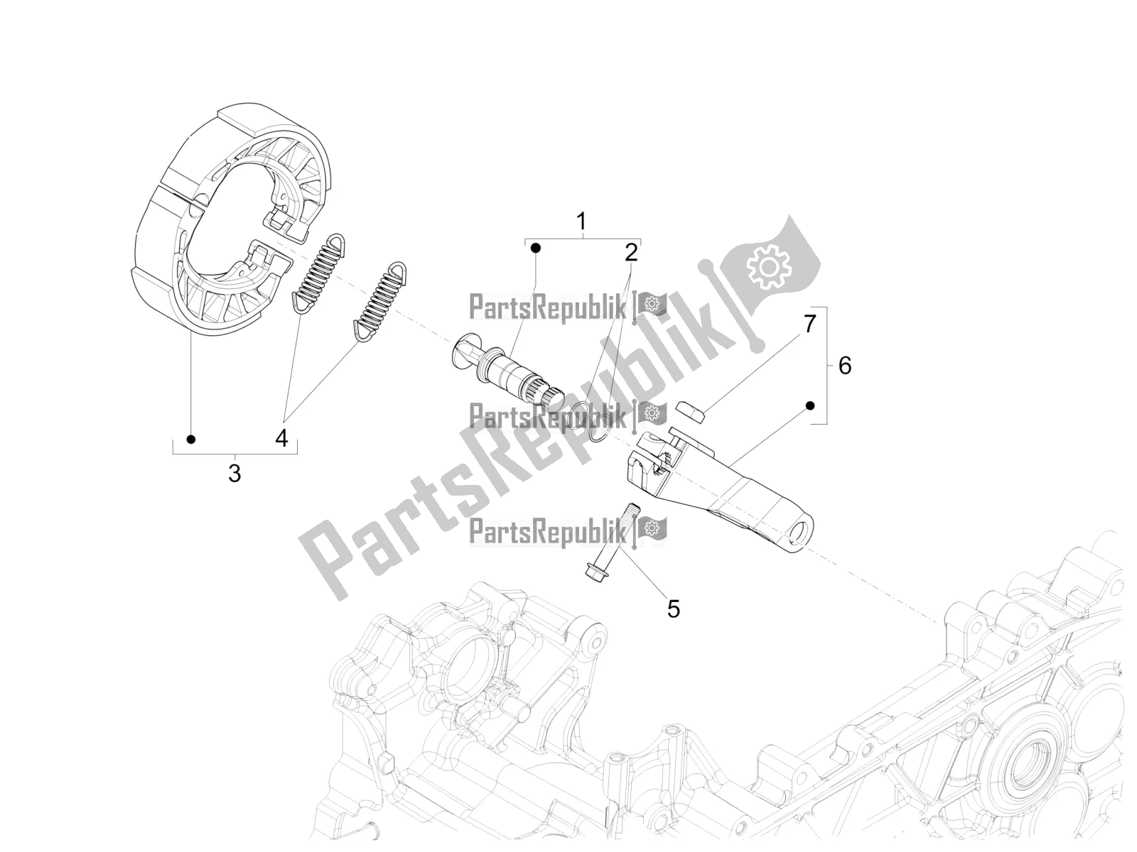 Toutes les pièces pour le Frein Arrière - Mâchoire De Frein du Piaggio Liberty 125 Iget Corporate 2022