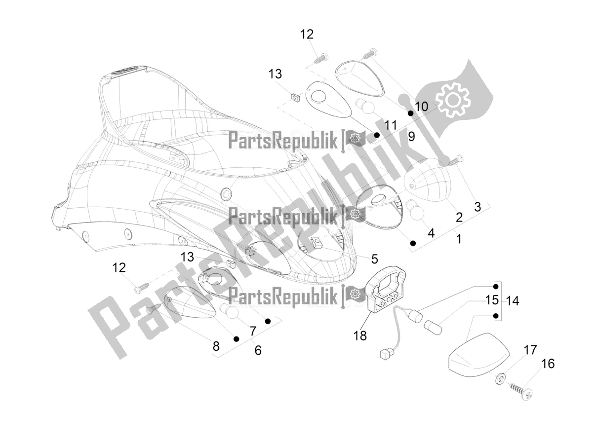 Toutes les pièces pour le Phares Arrière - Clignotants du Piaggio Liberty 125 Iget Corporate 2022