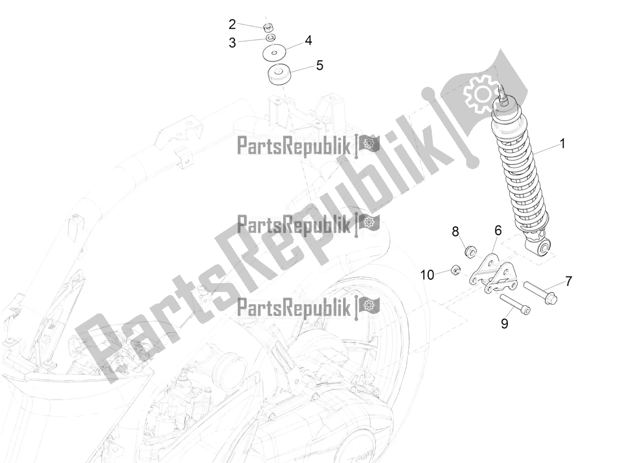 Toutes les pièces pour le Suspension Arrière - Amortisseur / S du Piaggio Liberty 125 Iget Corporate 2022