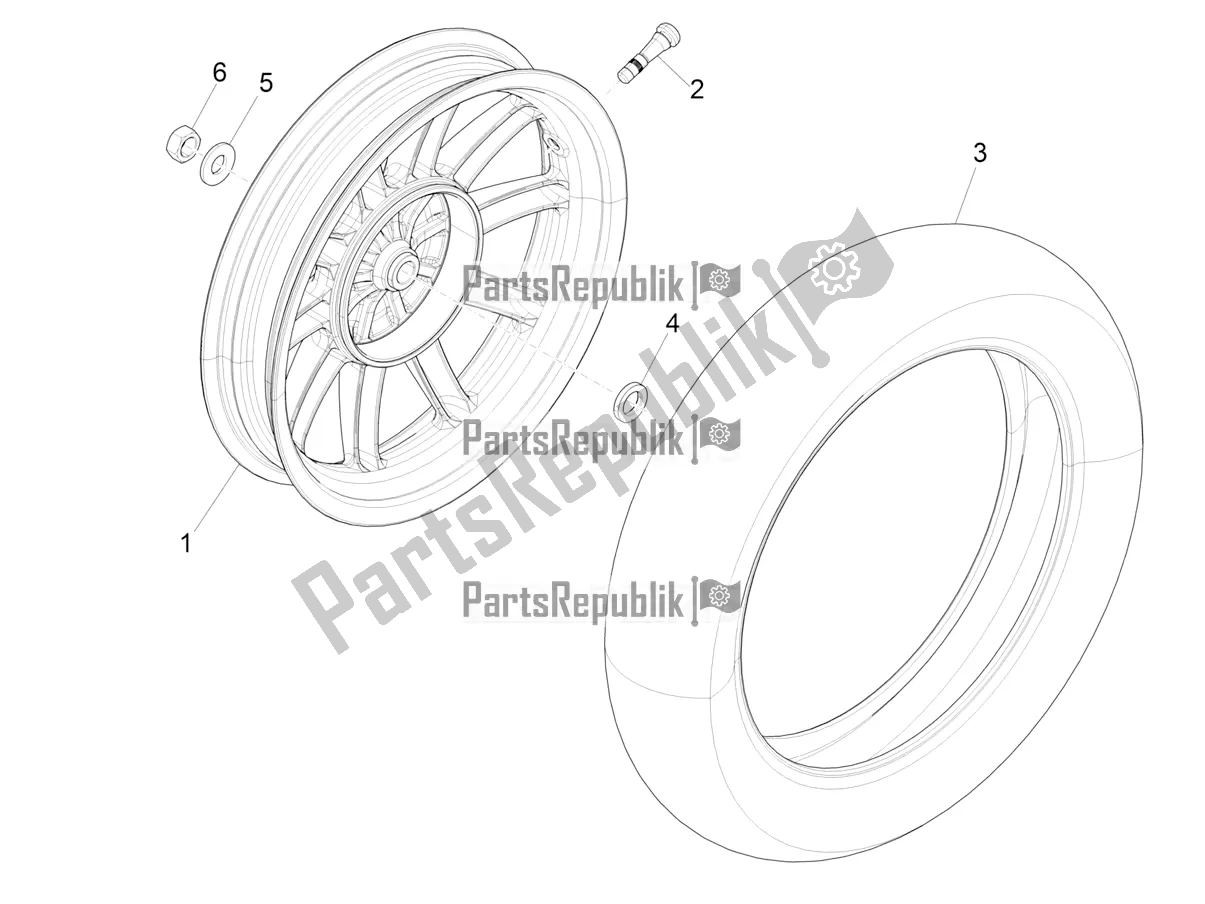 Toutes les pièces pour le Roue Arrière du Piaggio Liberty 125 Iget Corporate 2022