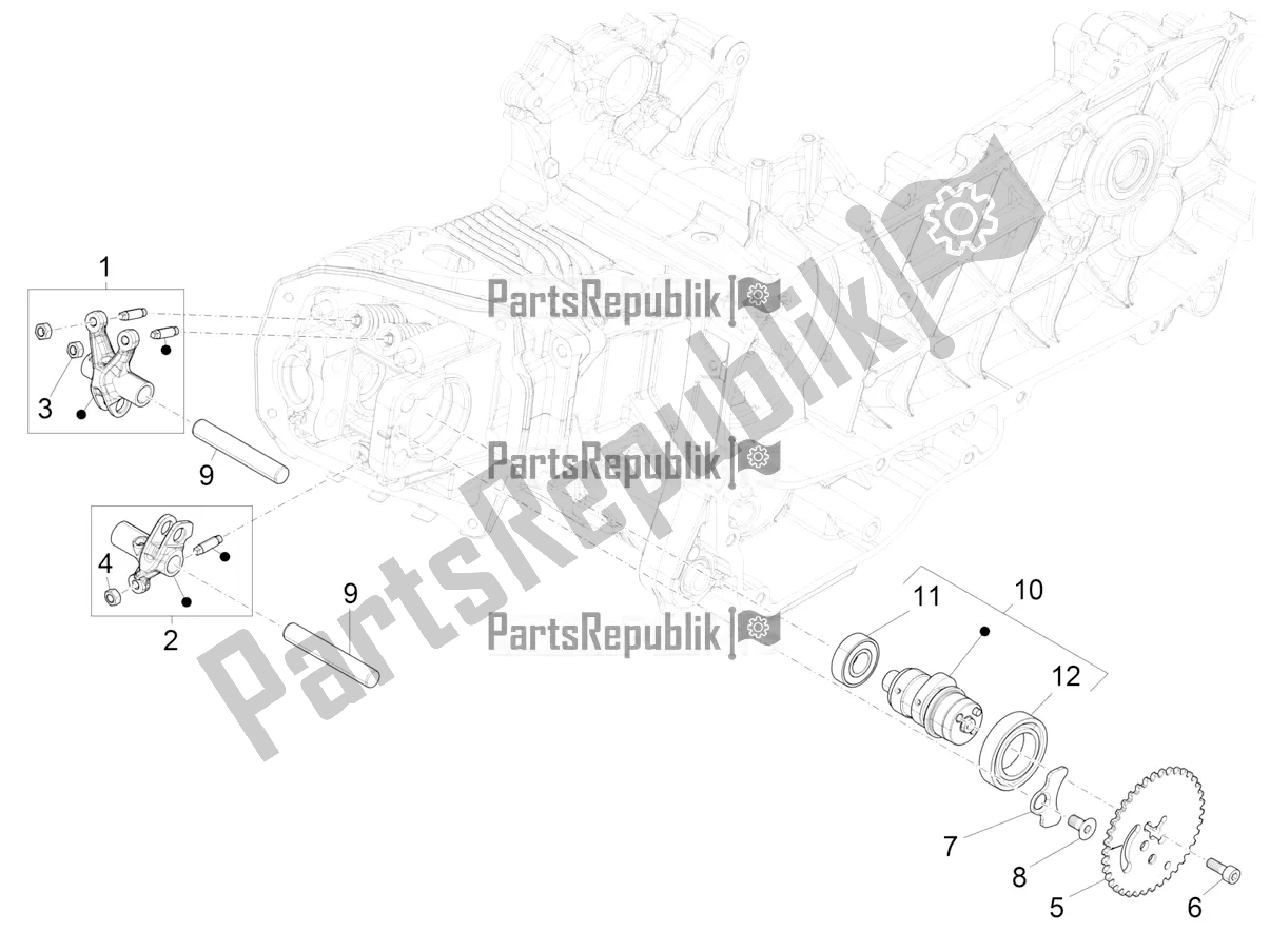 All parts for the Rocking Levers Support Unit of the Piaggio Liberty 125 Iget Corporate 2022