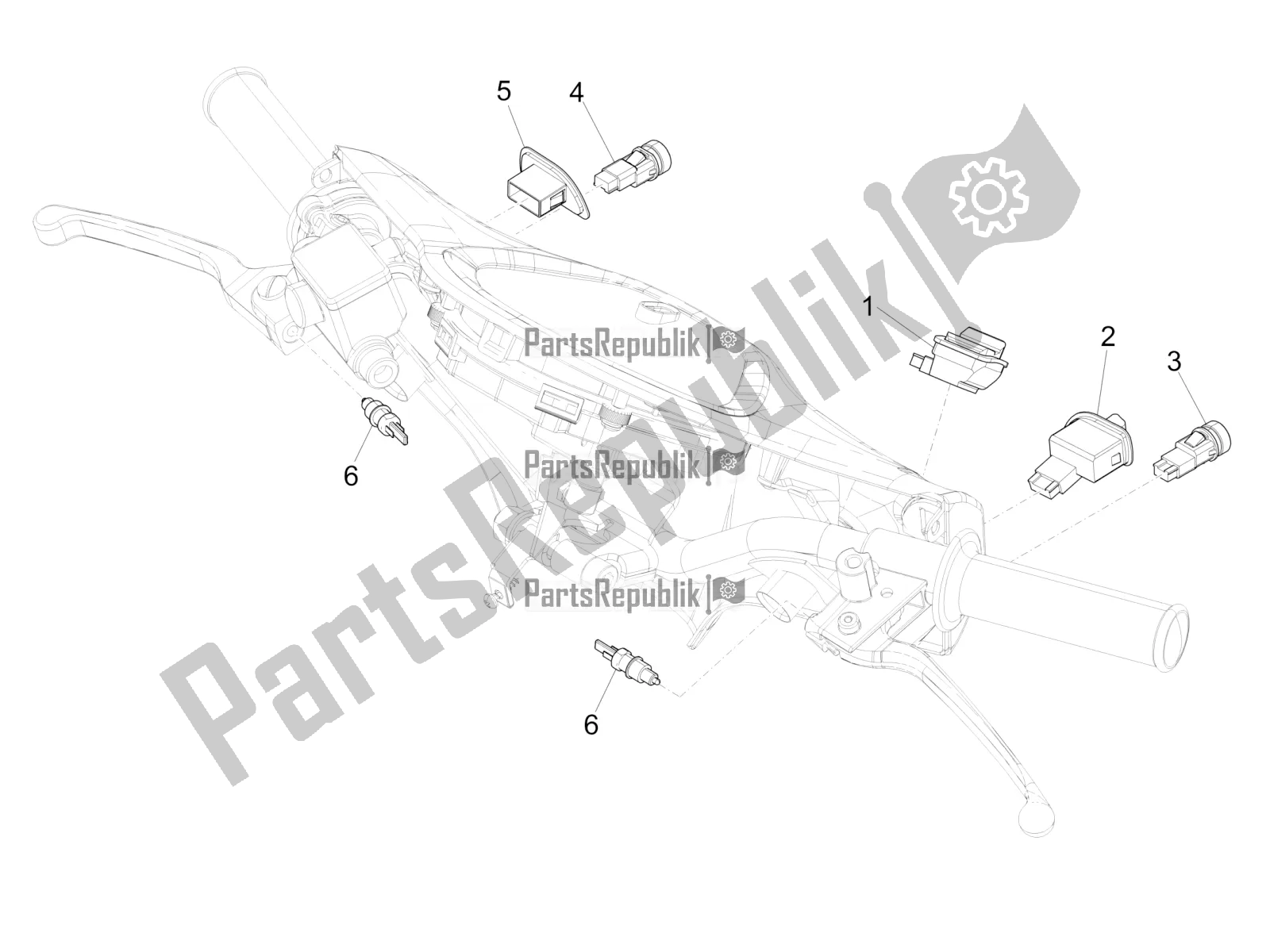 Toutes les pièces pour le Sélecteurs - Interrupteurs - Boutons du Piaggio Liberty 125 Iget Corporate 2022