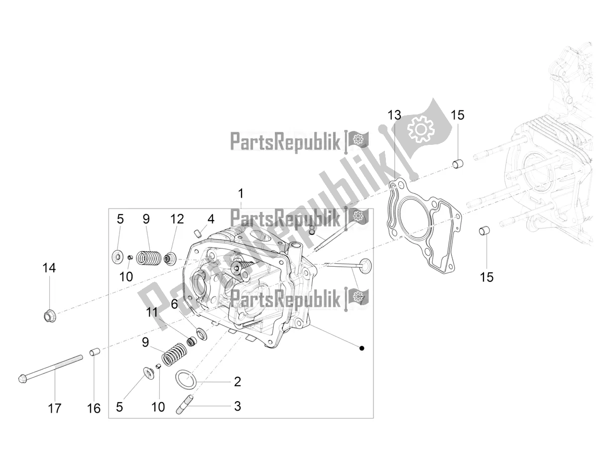 Tutte le parti per il Cylinder Head Unit - Valve del Piaggio Liberty 125 Poste 2019