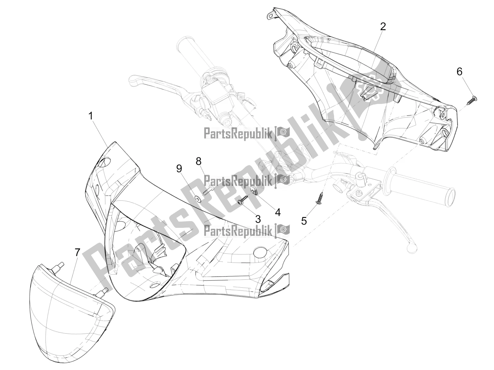 Todas las partes para Coberturas De Manillar de Piaggio Liberty 125 Poste 2019