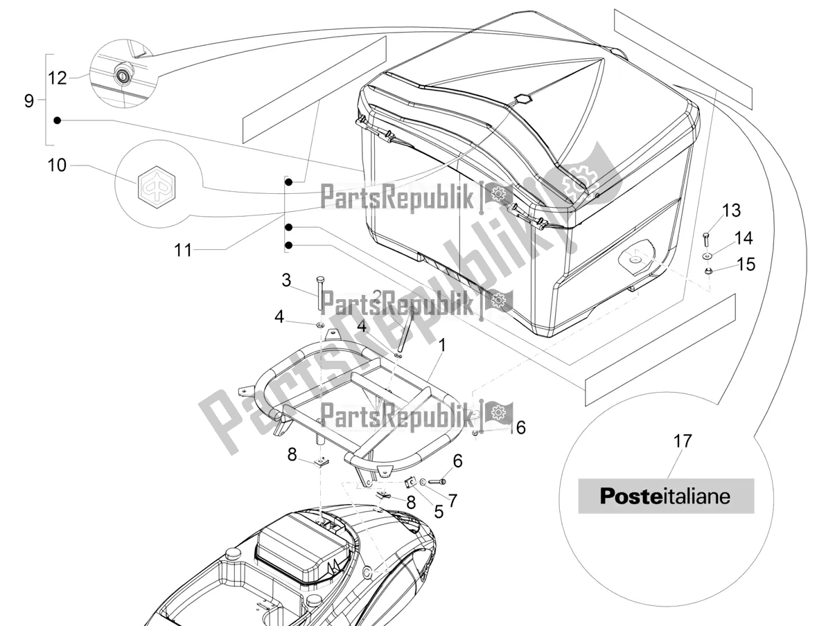 Todas las partes para Portaequipajes Trasero de Piaggio Liberty 125 Poste 2019
