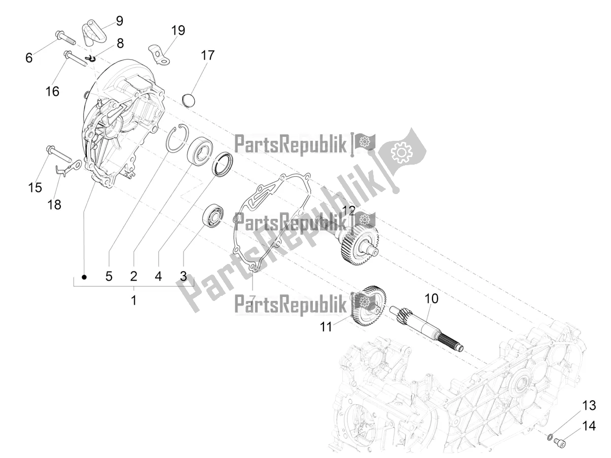 Toutes les pièces pour le Unité De Réduction du Piaggio Liberty 125 Poste 2019