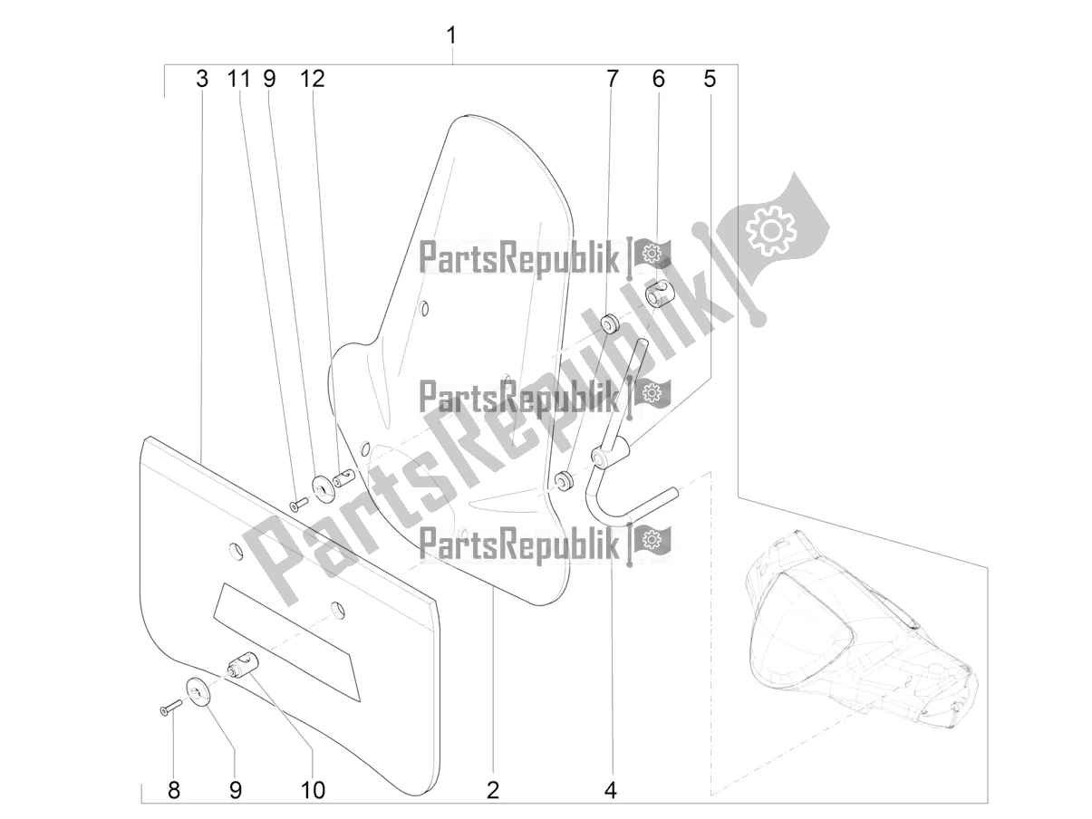 Toutes les pièces pour le Pare-brise - Verre du Piaggio Liberty 125 Poste 2019