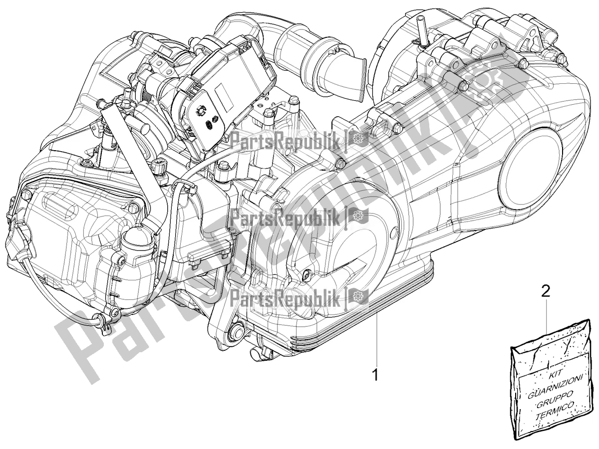 Toutes les pièces pour le Moteur, Assemblage du Piaggio Liberty 150 2020