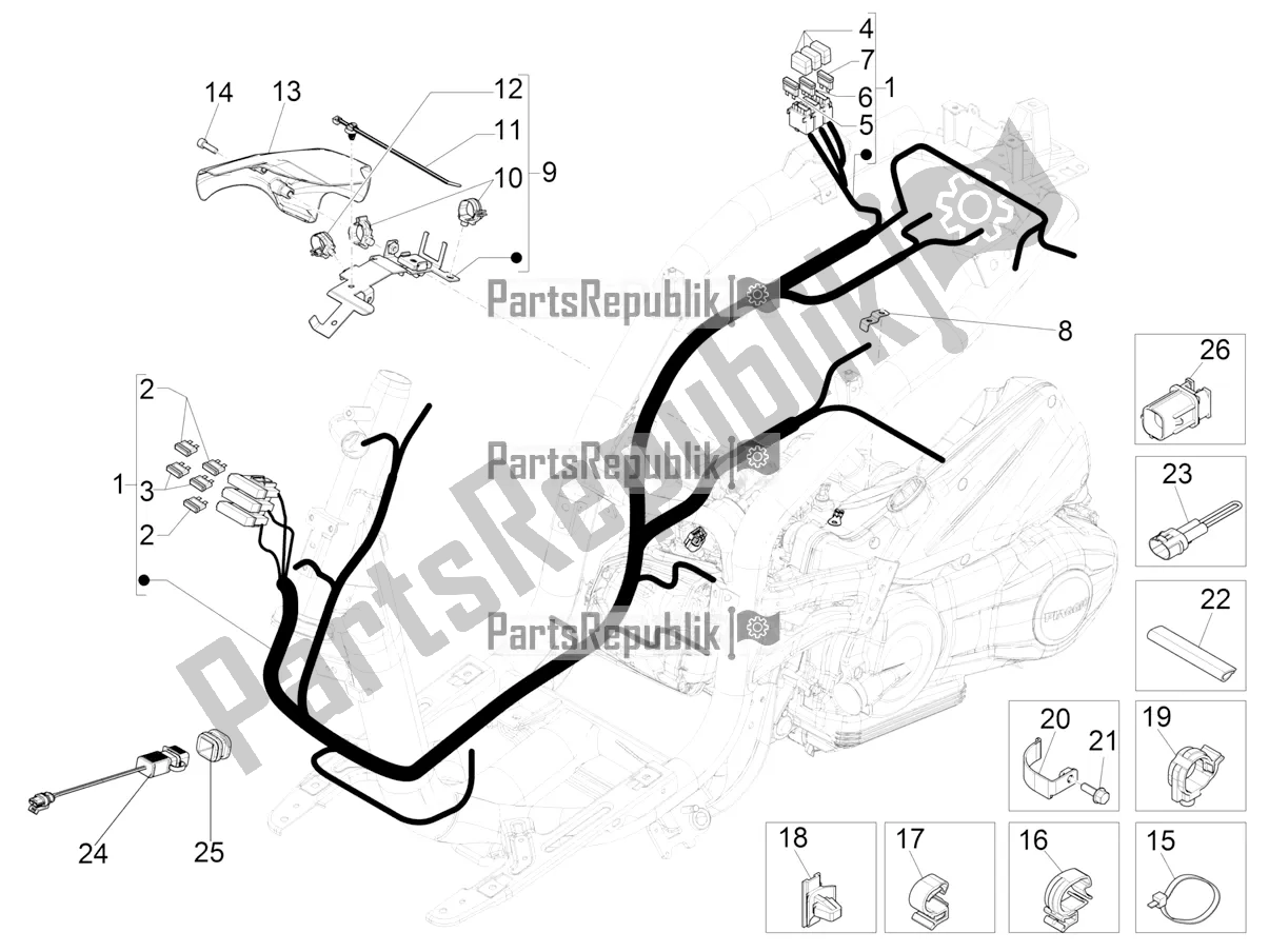 Wszystkie części do G?ówna Wi? Zka Przewodów Piaggio Liberty 150 2020