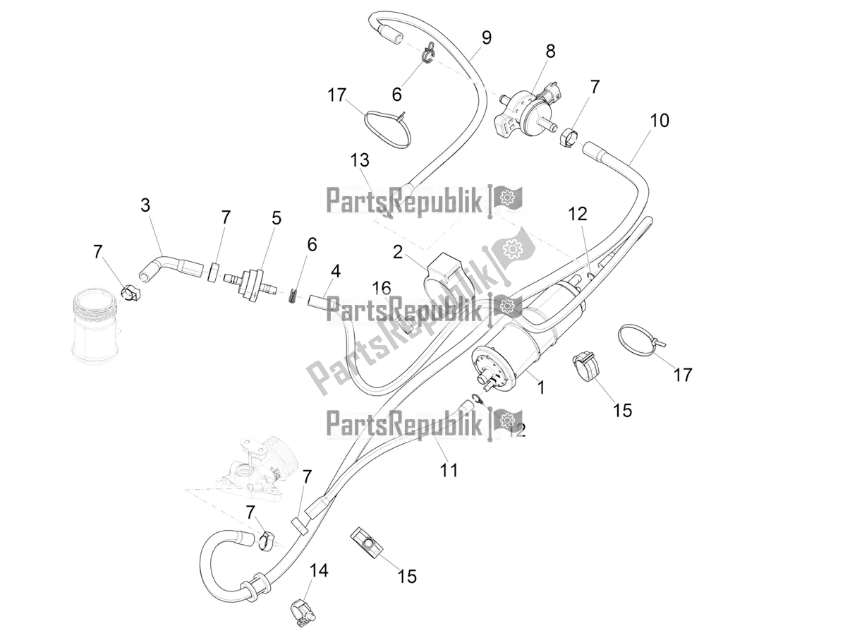 Toutes les pièces pour le Système Anti-percolation du Piaggio Liberty 150 2021