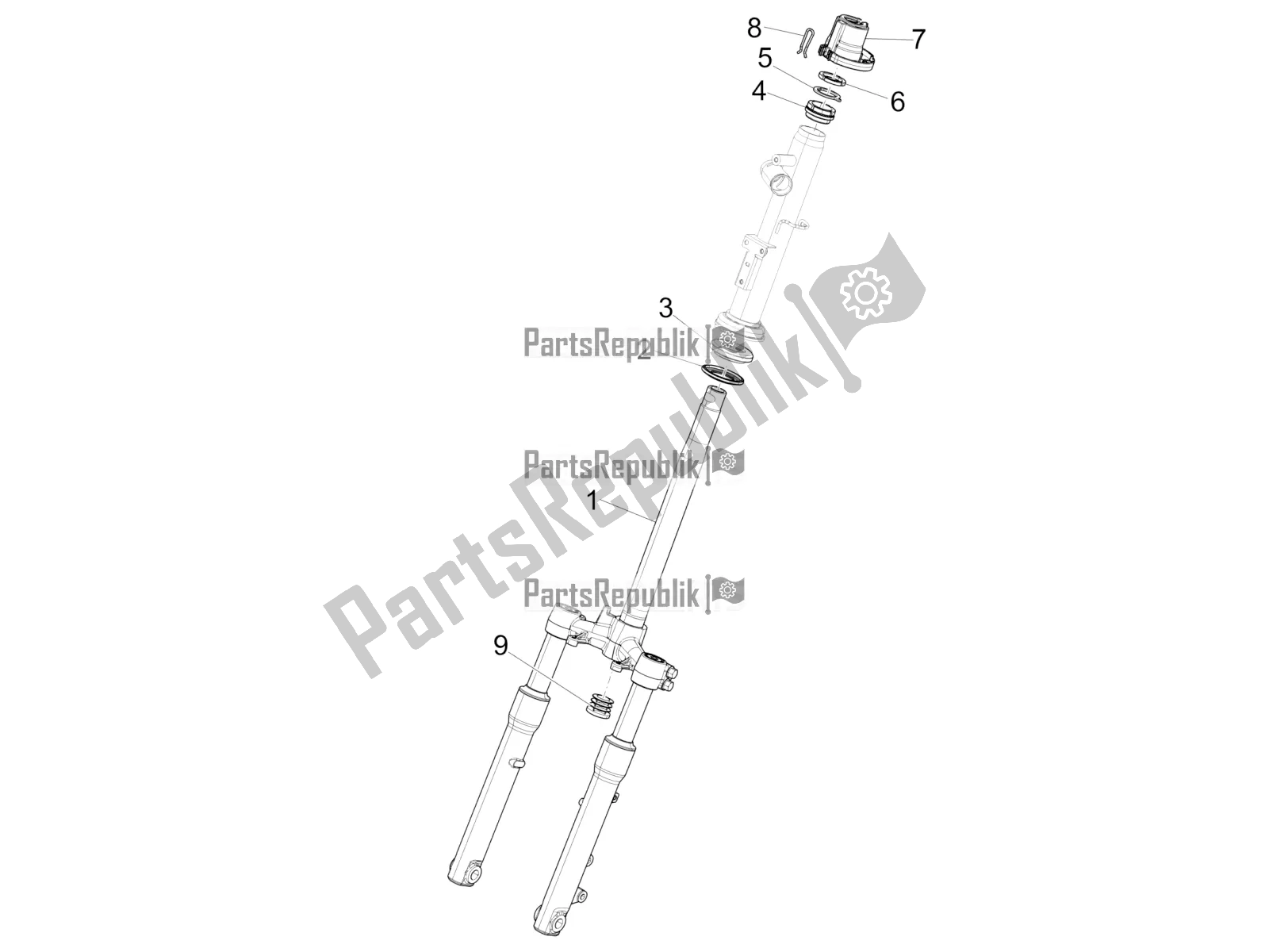 Todas as partes de Garfo / Tubo De Direção - Unidade De Rolamento De Direção do Piaggio Liberty 150 2021