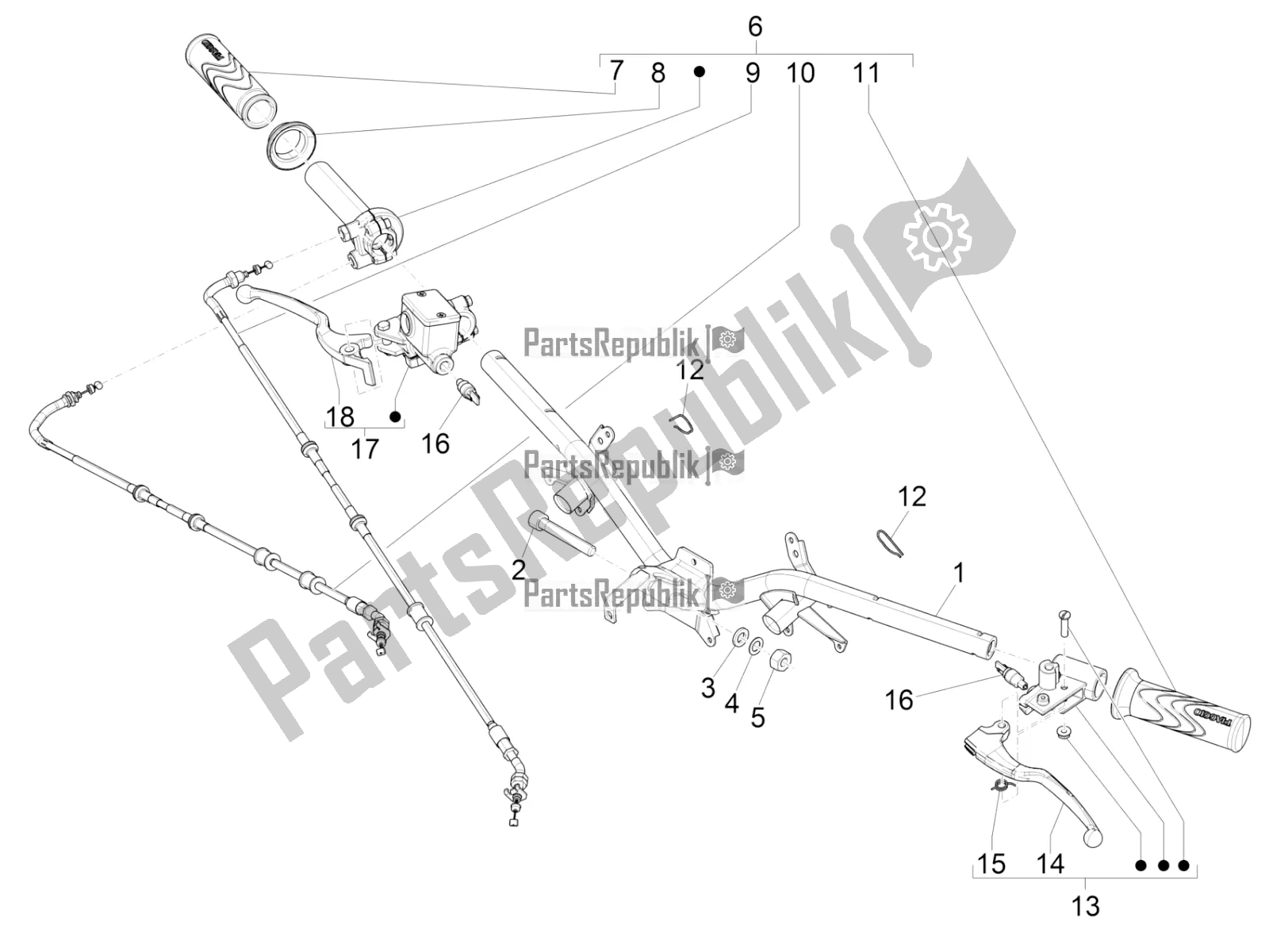 Toutes les pièces pour le Guidon - Master Cil. Du Piaggio Liberty 150 2021