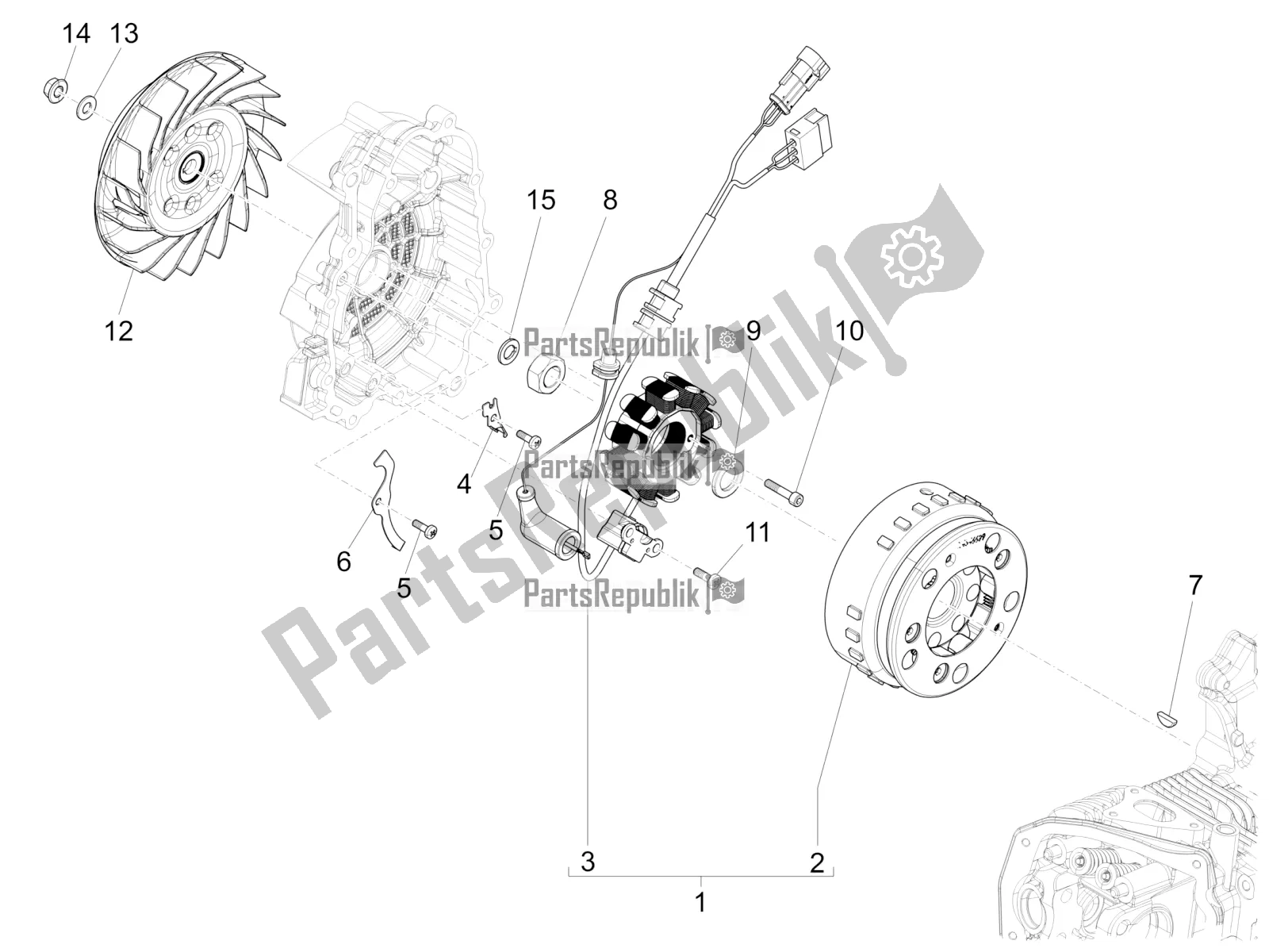 Tutte le parti per il Volano Magneto del Piaggio Liberty 150 Iget ABS 2016