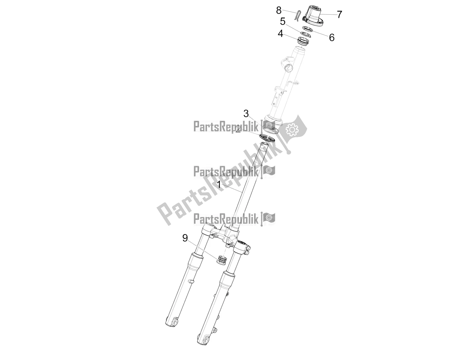 Toutes les pièces pour le Fourche / Tube De Direction - Palier De Direction du Piaggio Liberty 150 Iget ABS 2016