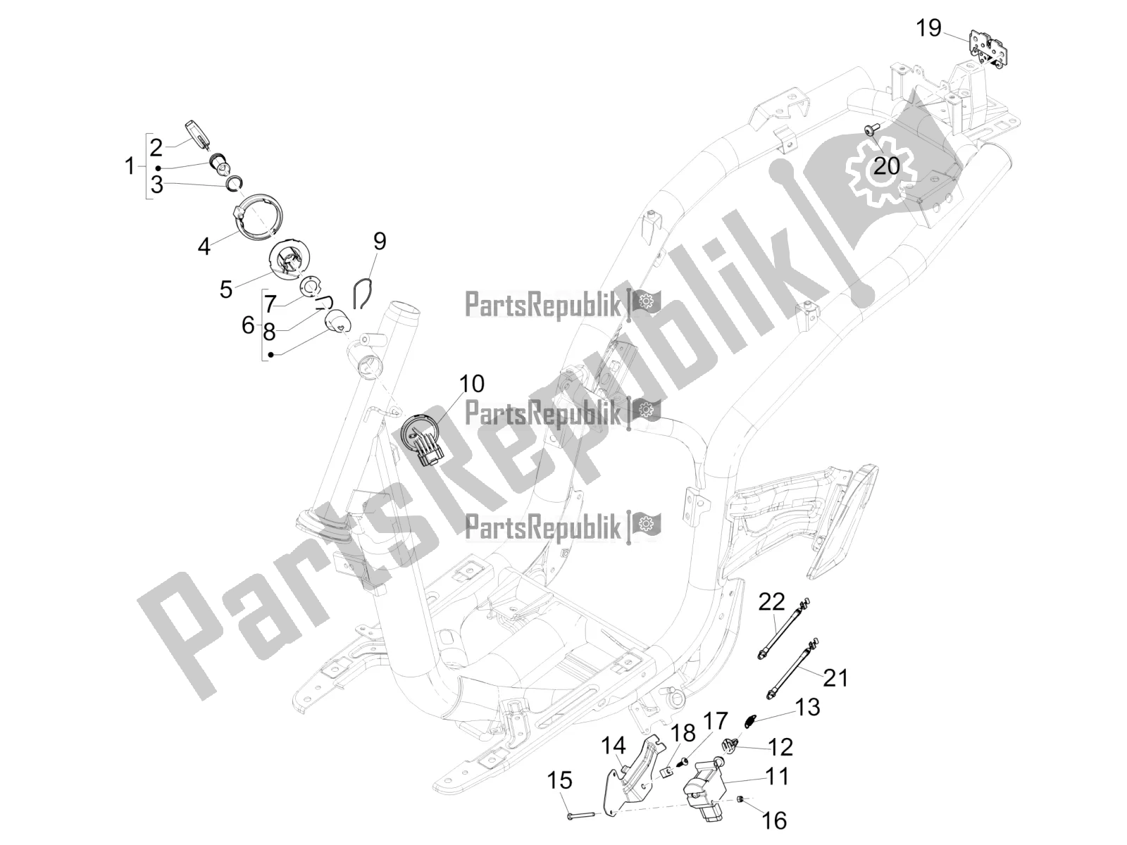 Toutes les pièces pour le Serrures du Piaggio Liberty 150 Iget ABS 2016