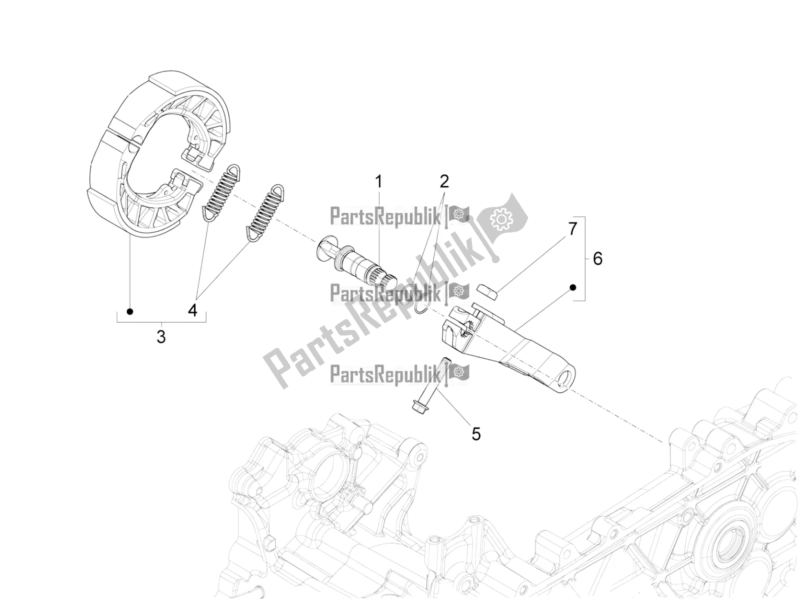 All parts for the Rear Brake - Brake Jaw of the Piaggio Liberty 150 Iget ABS 2016