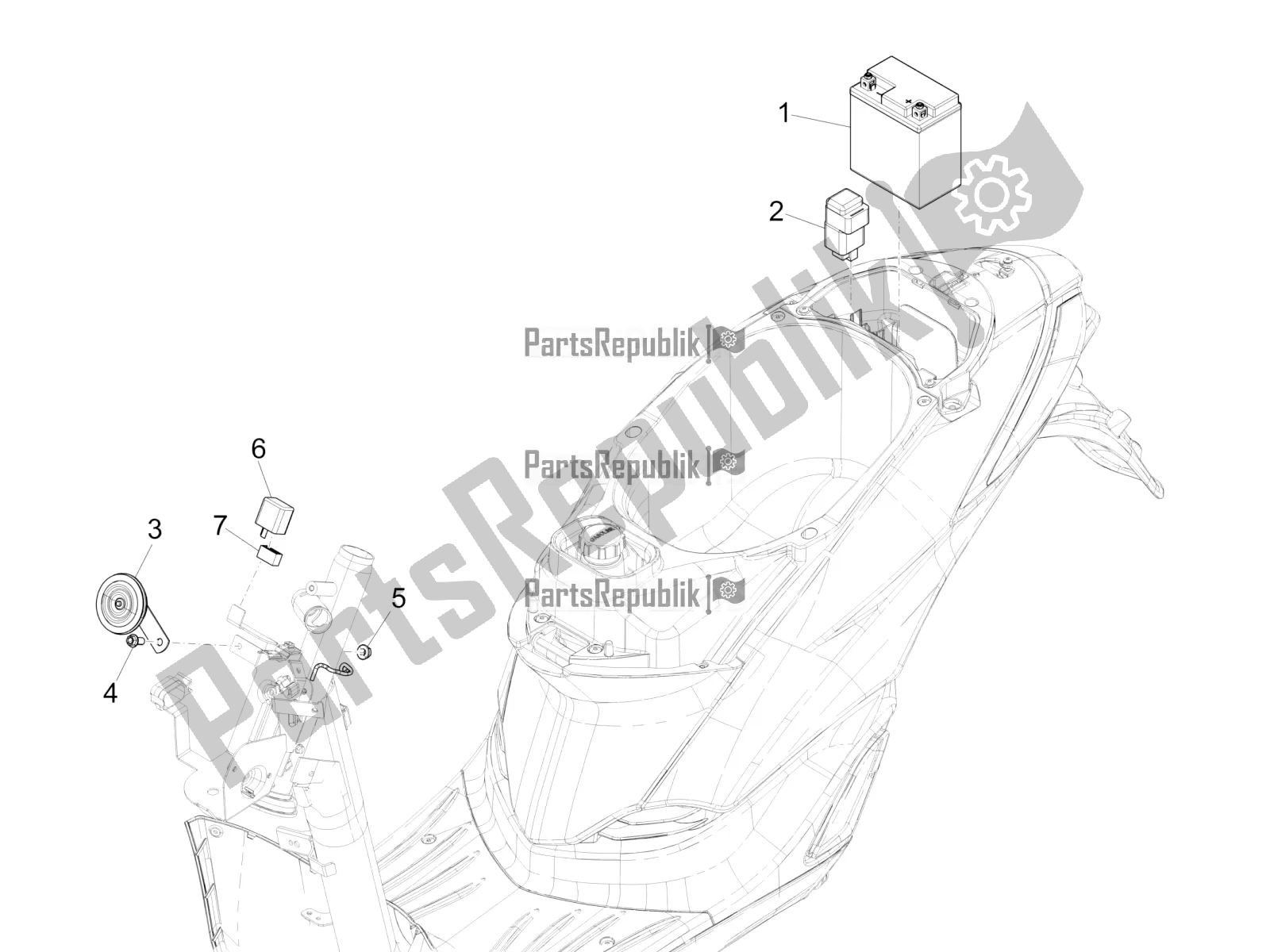 Toutes les pièces pour le Télécommandes - Batterie - Klaxon du Piaggio Liberty 150 Iget ABS 2016