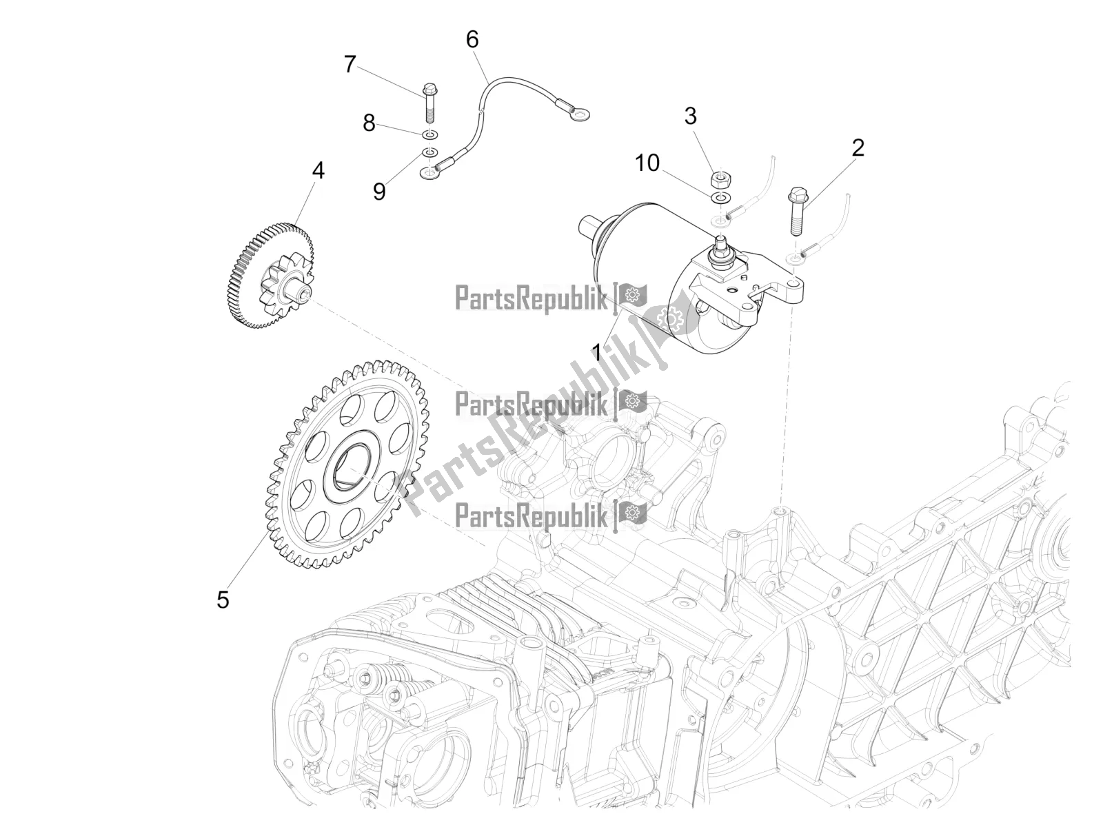 Toutes les pièces pour le Stater - Démarreur électrique du Piaggio Liberty 150 Iget ABS 2016