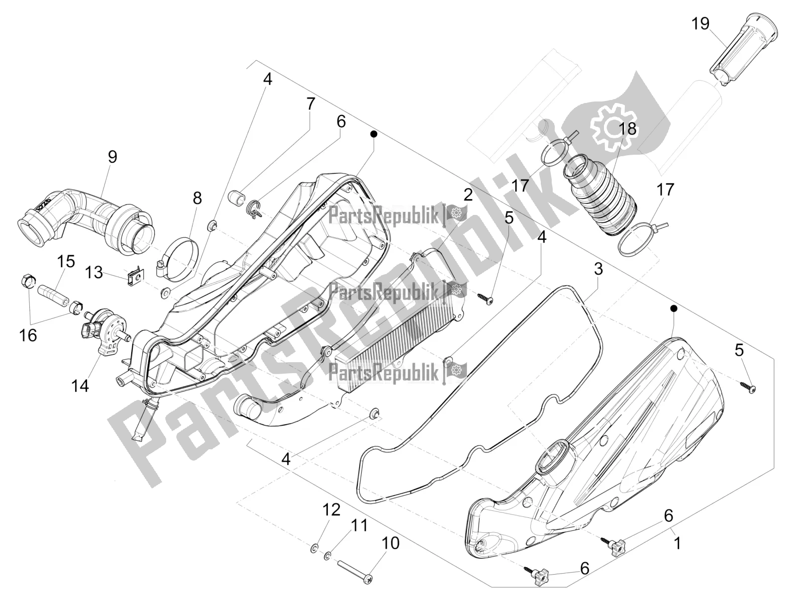 Wszystkie części do Filtr Powietrza Piaggio Liberty 150 Iget ABS 2017