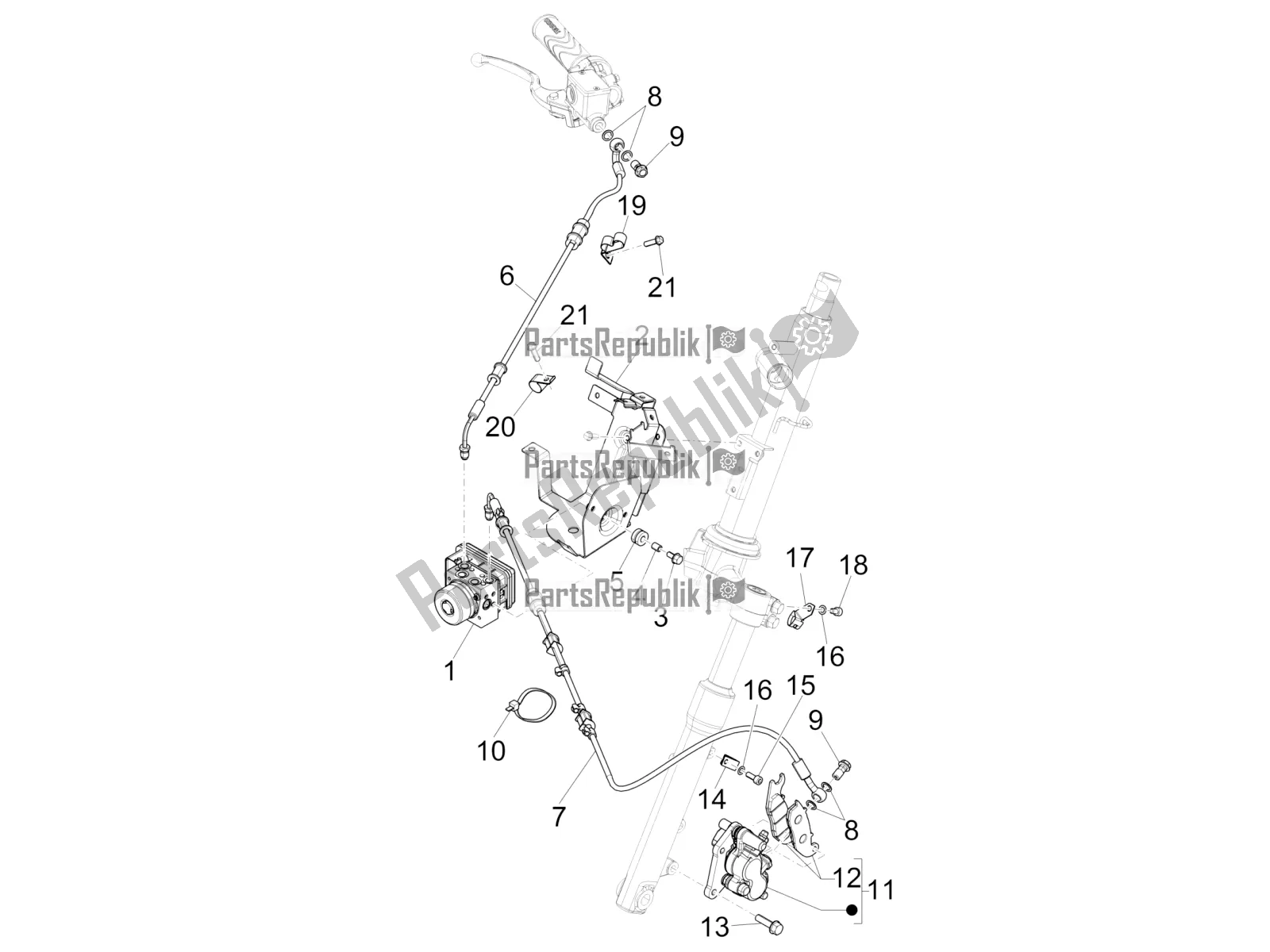 Toutes les pièces pour le Tuyaux De Freins - étriers (abs) du Piaggio Liberty 150 Iget ABS 2018