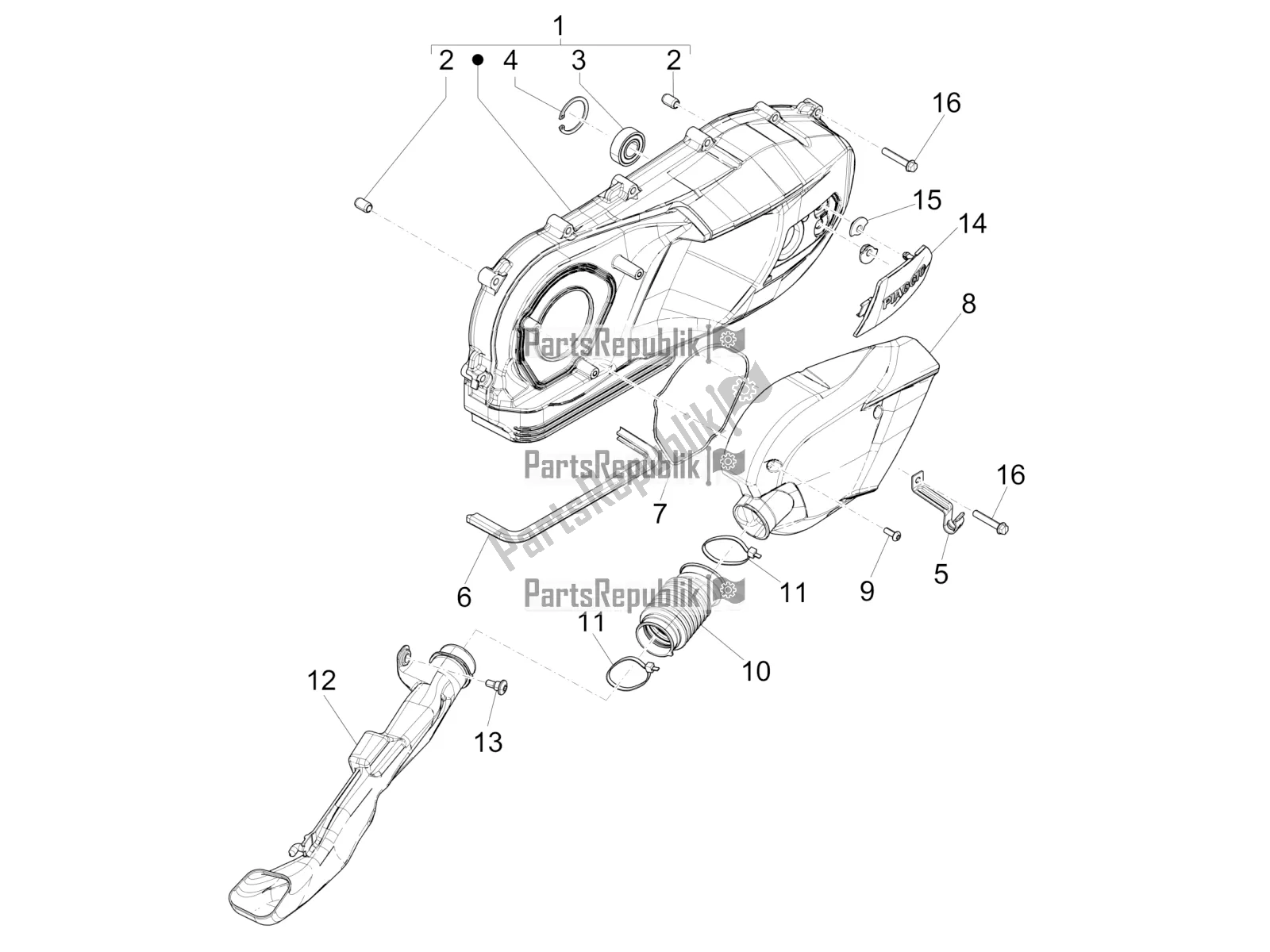 Toutes les pièces pour le Couvercle De Carter - Refroidissement Du Carter du Piaggio Liberty 150 Iget ABS 2018