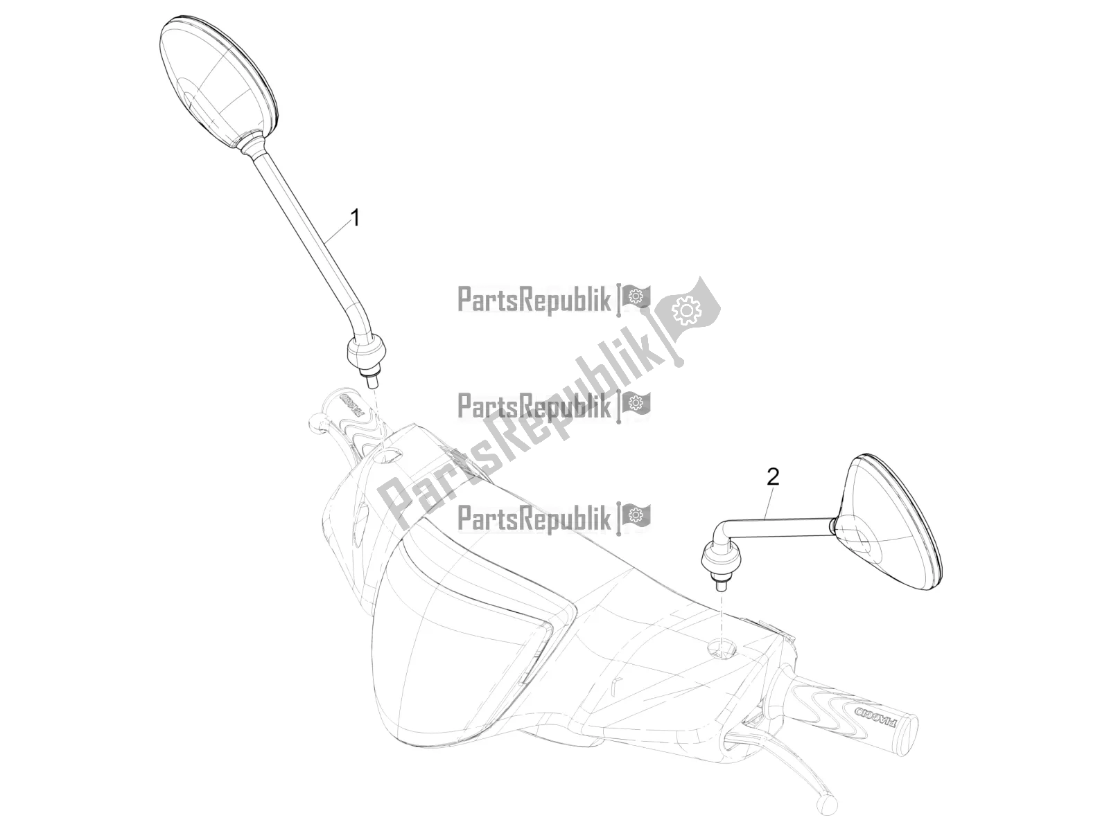 Toutes les pièces pour le Miroir (s) De Conduite du Piaggio Liberty 150 Iget ABS 2018