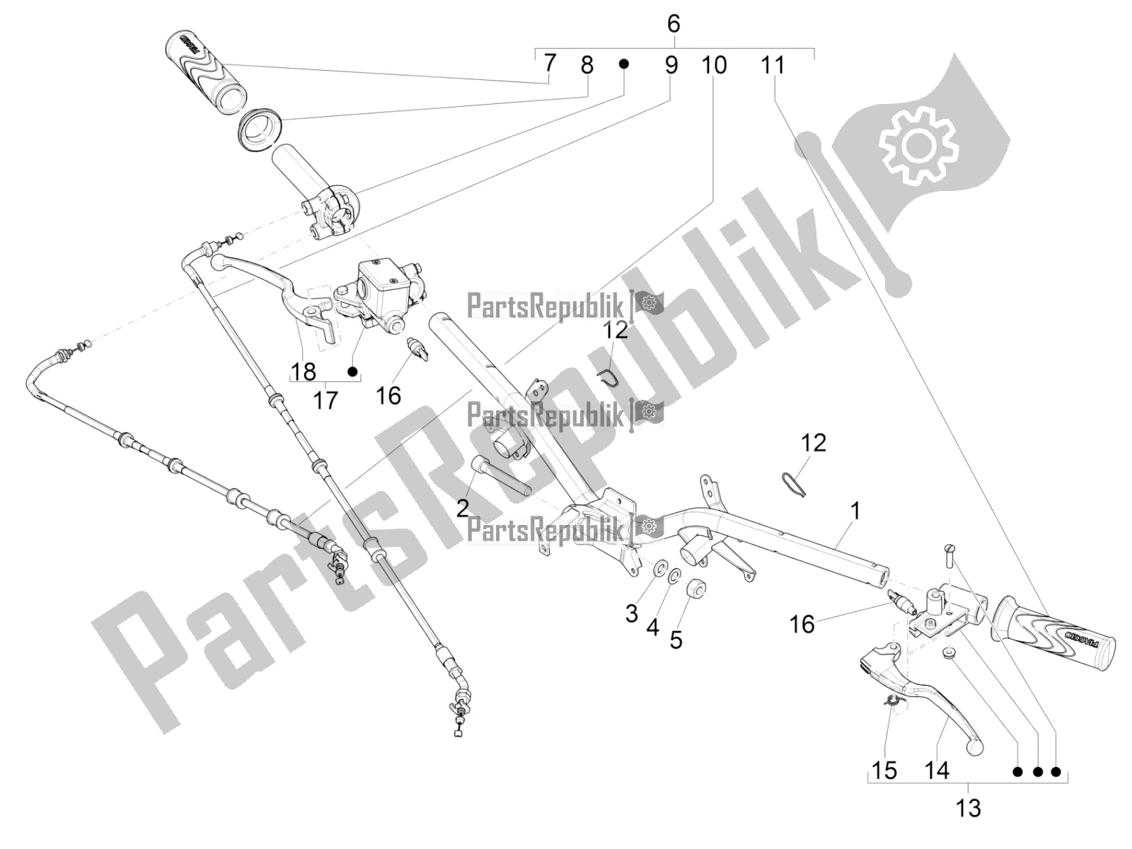 Toutes les pièces pour le Guidon - Master Cil. Du Piaggio Liberty 150 Iget ABS 2018