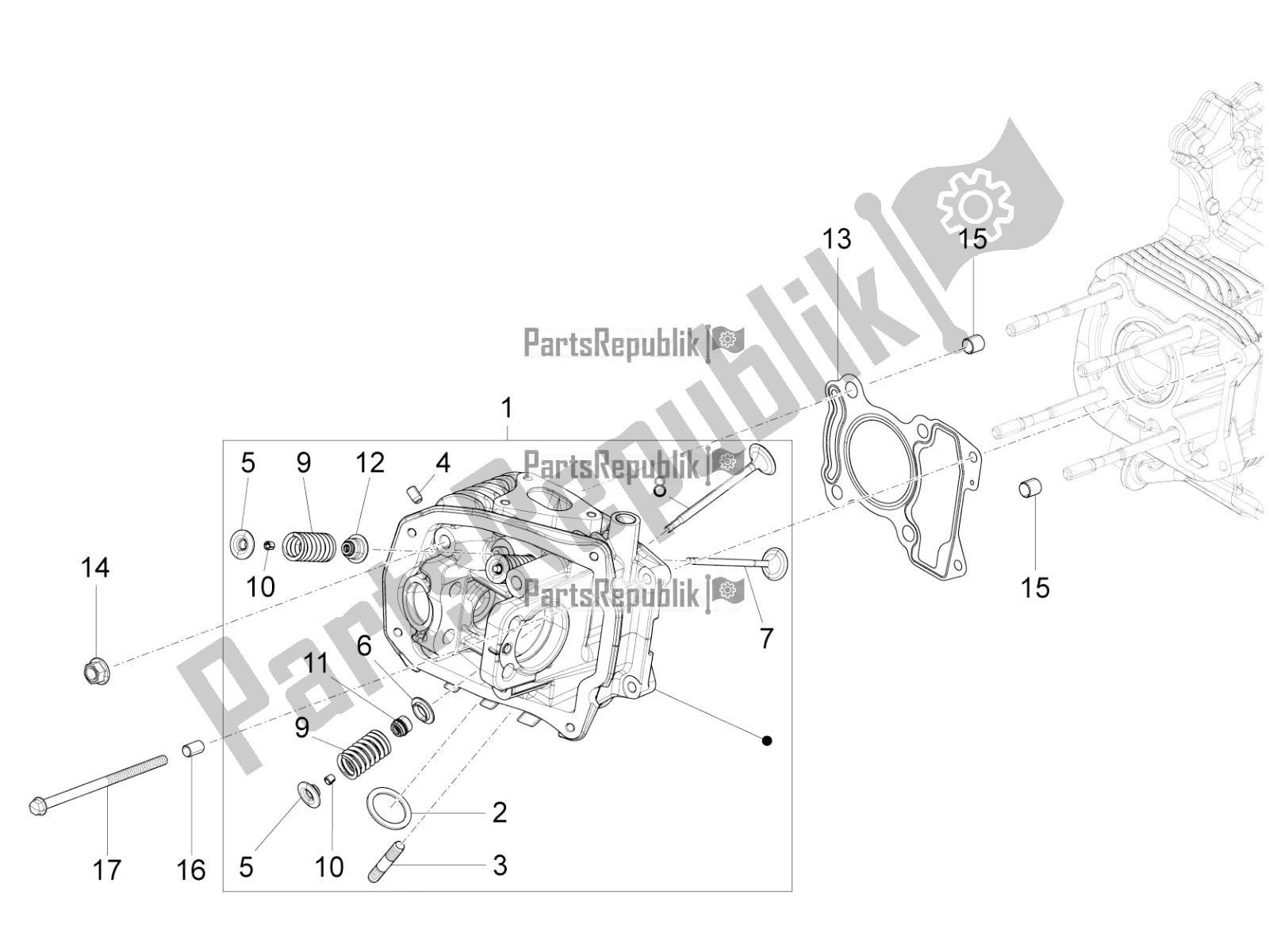 Toutes les pièces pour le Unité De Tête - Valve du Piaggio Liberty 150 Iget ABS 2018