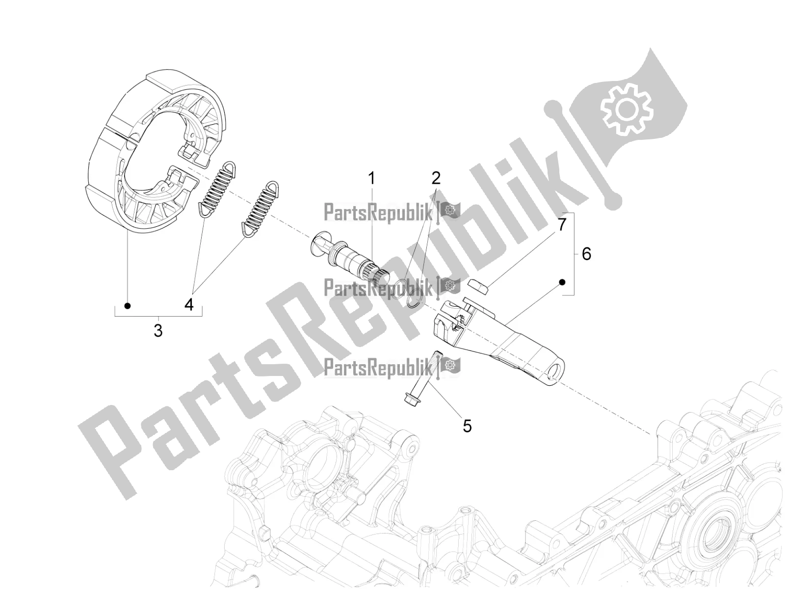 Toutes les pièces pour le Frein Arrière - Mâchoire De Frein du Piaggio Liberty 150 Iget ABS 2018