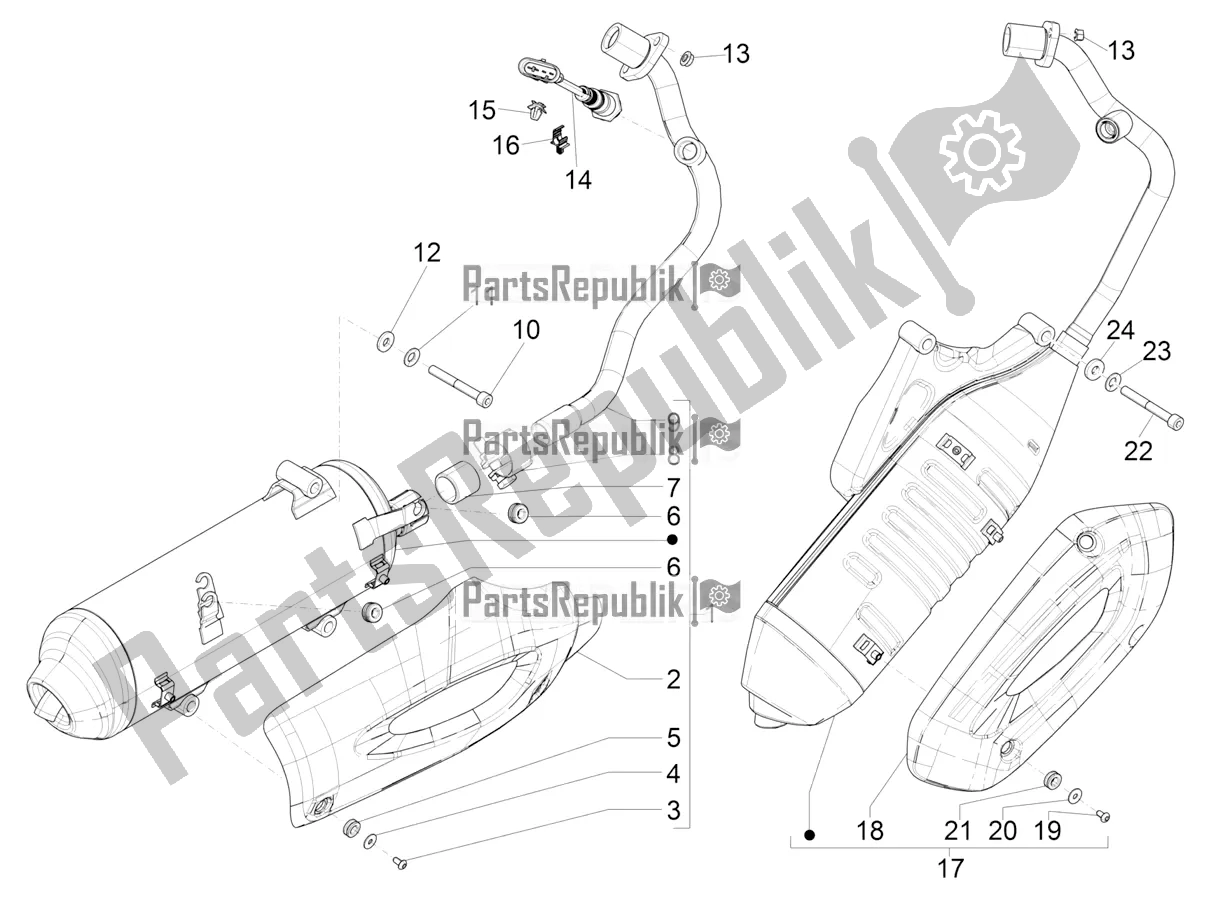 Toutes les pièces pour le Silencieux du Piaggio Liberty 150 Iget ABS 2018