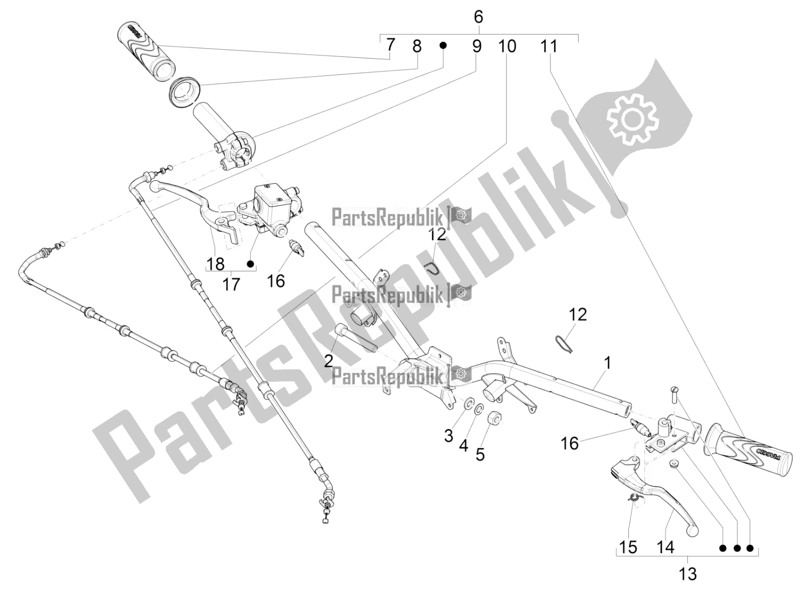 Toutes les pièces pour le Guidon - Master Cil. Du Piaggio Liberty 150 Iget ABS 2019