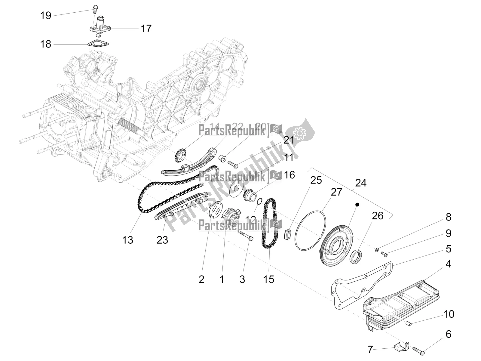 Toutes les pièces pour le La Pompe à Huile du Piaggio Liberty 150 Iget ABS 2019