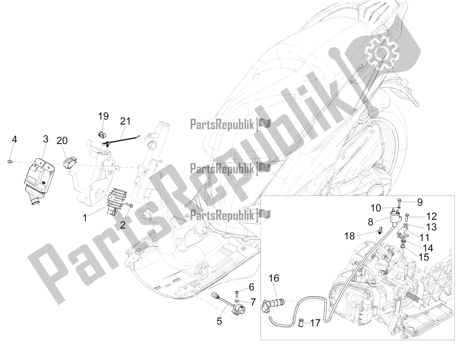 Toutes les pièces pour le Régulateurs De Tension - Unités De Commande électronique (ecu) - H. T. Bobine du Piaggio Liberty 150 Iget ABS 2019