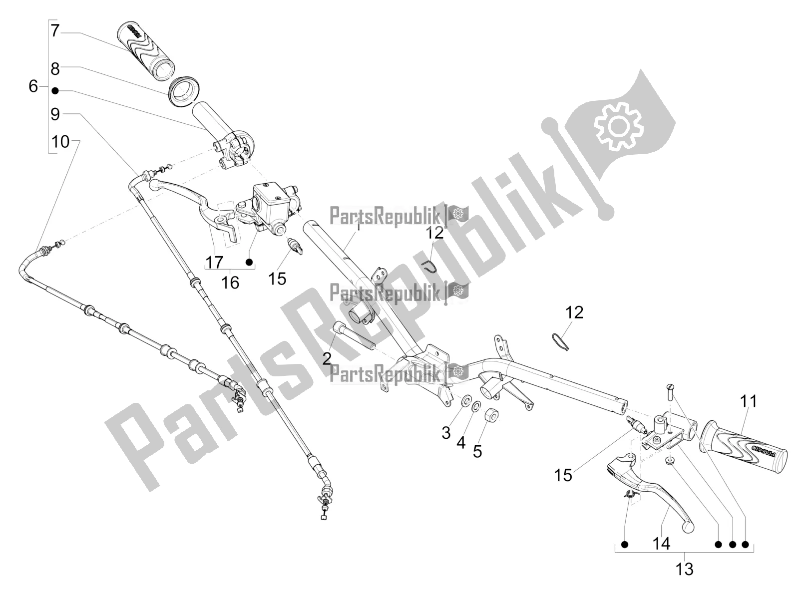 Toutes les pièces pour le Guidon - Master Cil. Du Piaggio Liberty 150 Iget ABS Apac 2016