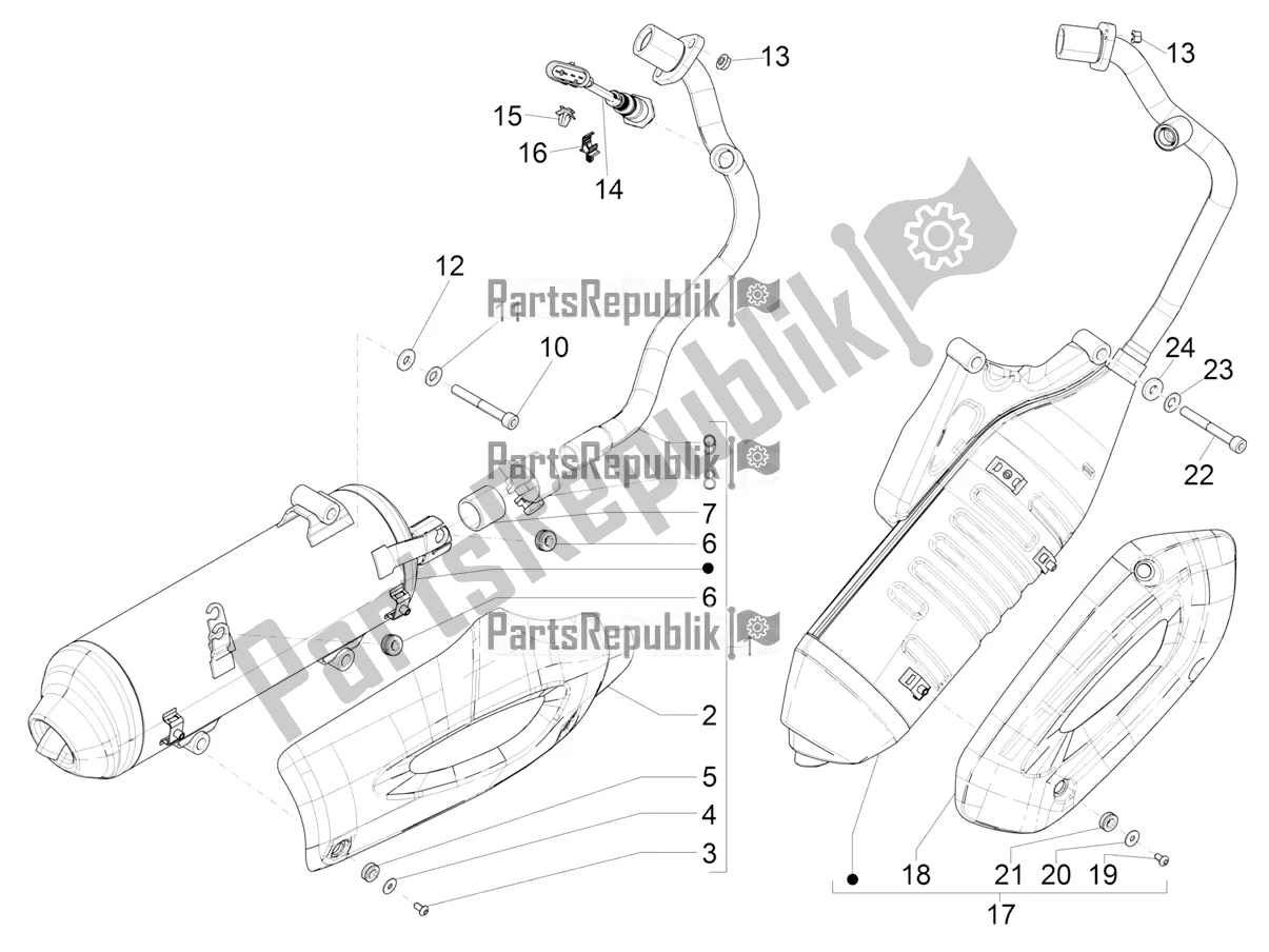 Toutes les pièces pour le Silencieux du Piaggio Liberty 150 Iget ABS Apac 2016