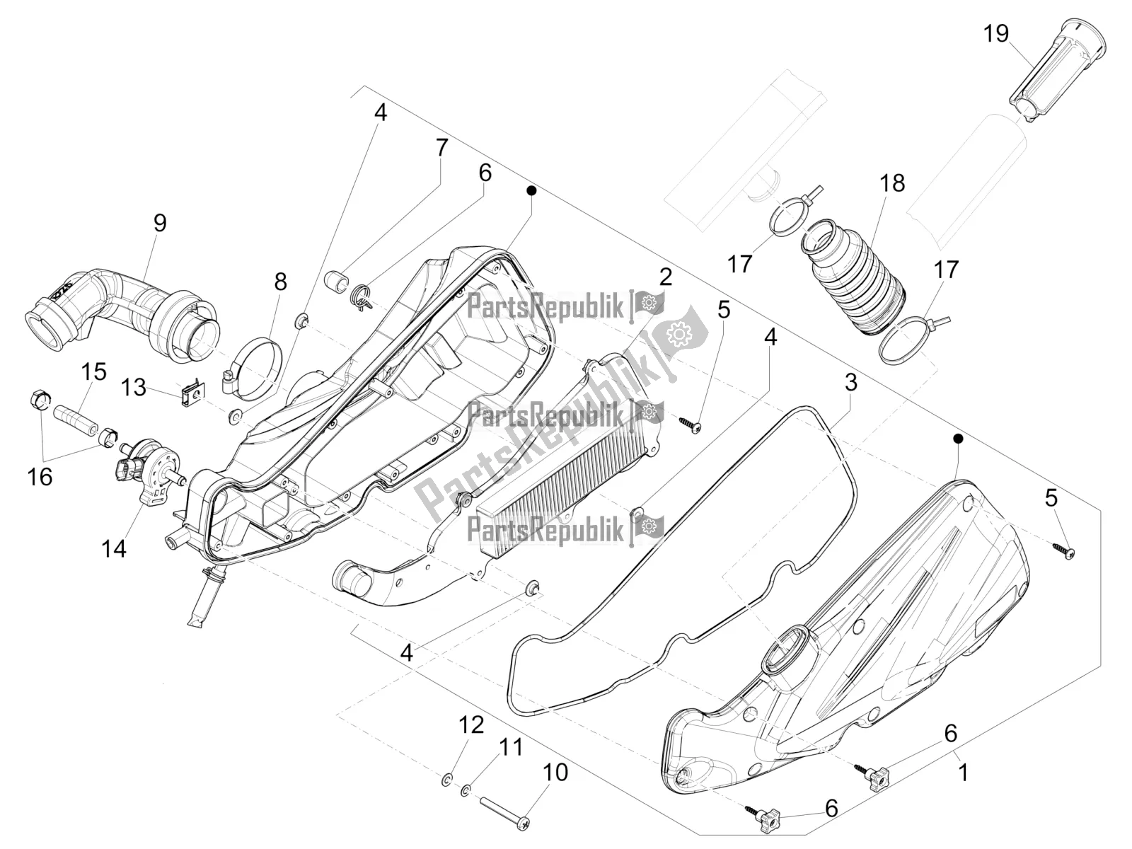 Toutes les pièces pour le Filtre à Air du Piaggio Liberty 150 Iget ABS Apac 2017