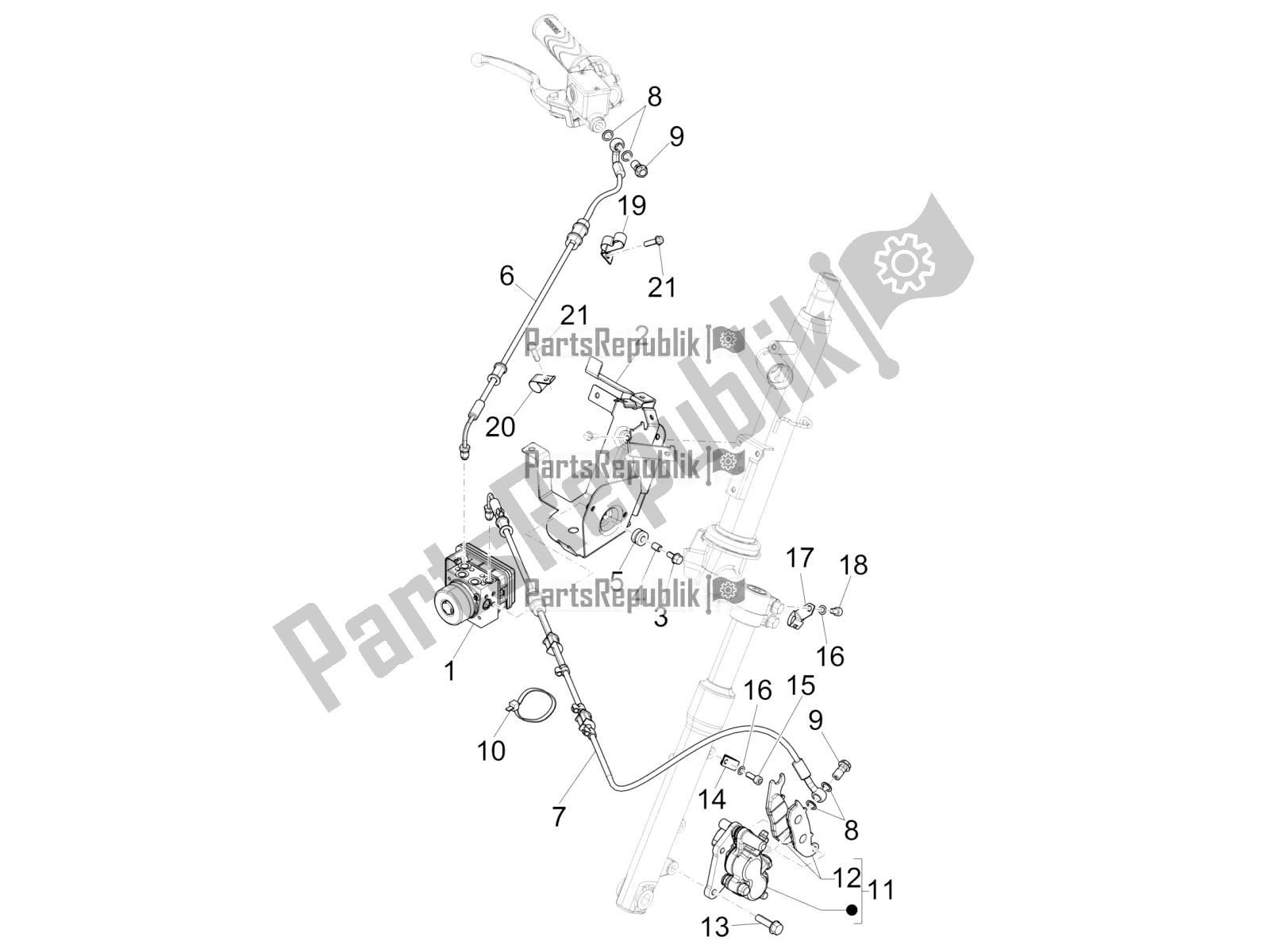 All parts for the Brakes Pipes - Calipers (abs) of the Piaggio Liberty 150 Iget ABS Apac 2017