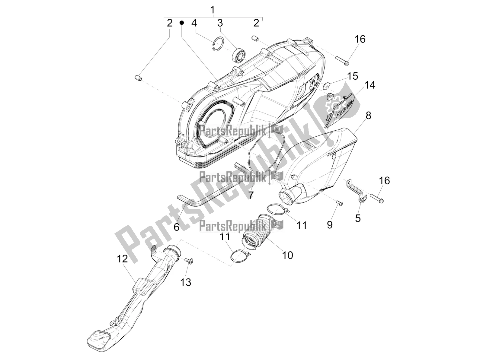 Toutes les pièces pour le Couvercle De Carter - Refroidissement Du Carter du Piaggio Liberty 150 Iget ABS Apac 2017